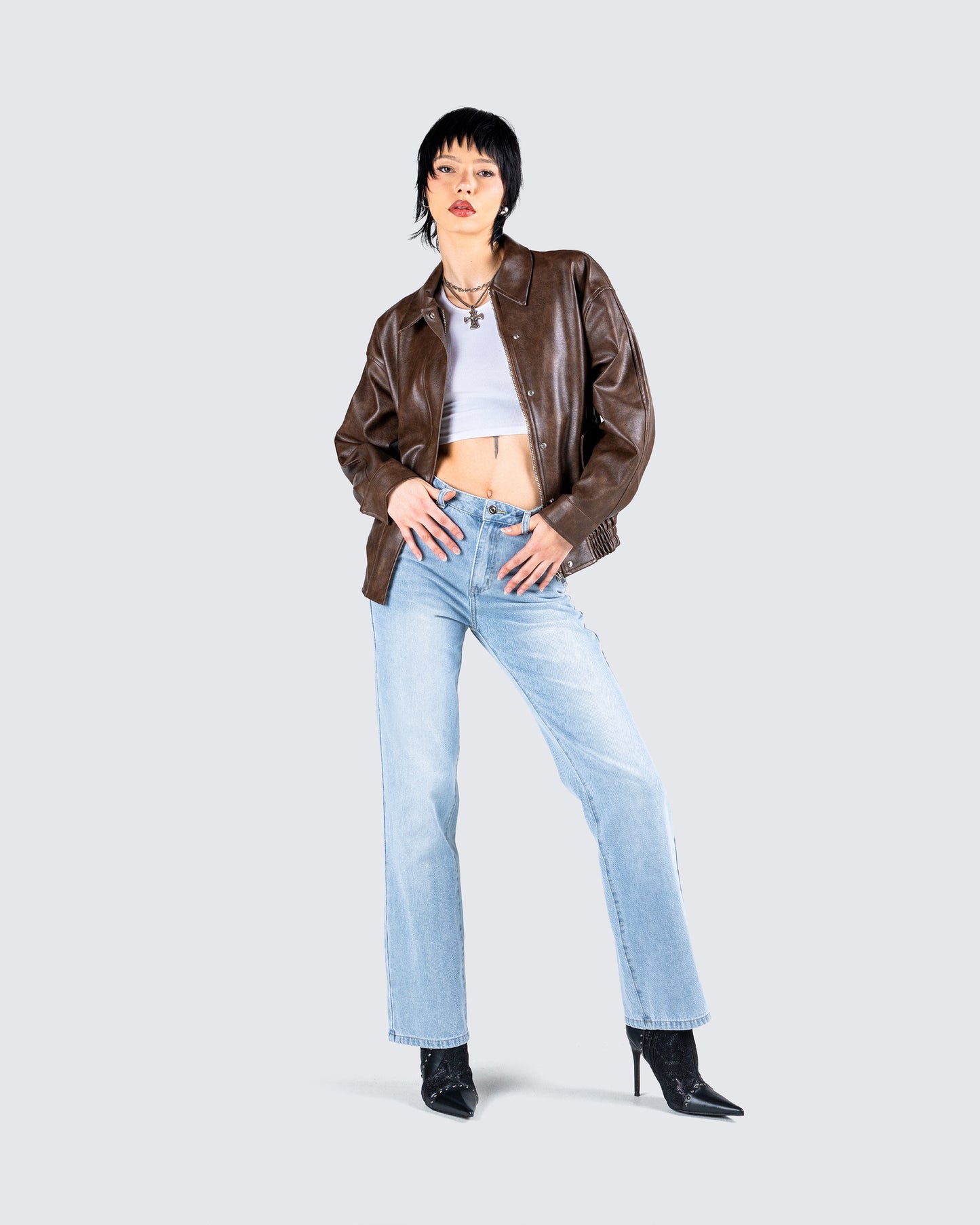Maven Brown Vegan Leather Jacket