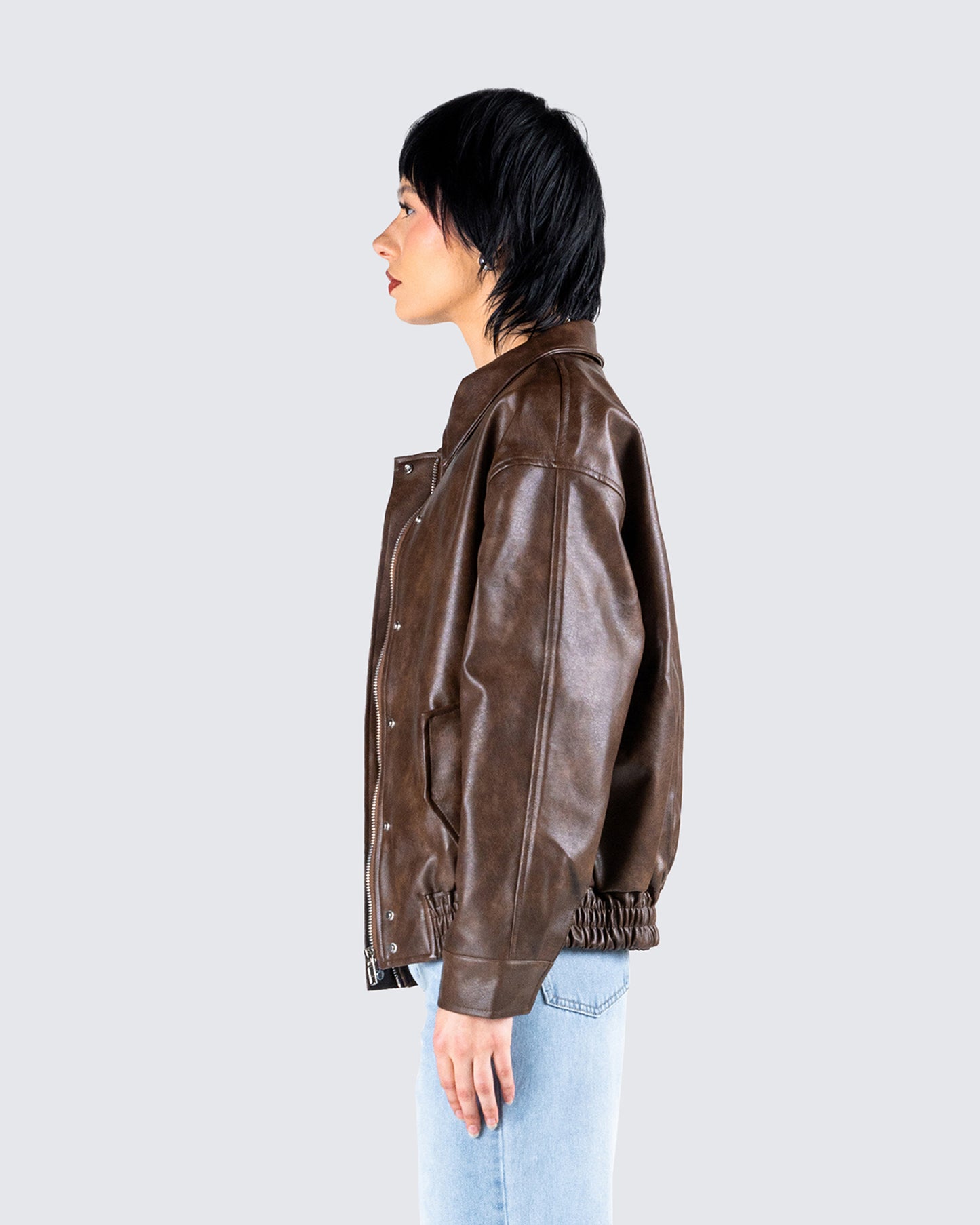 Maven Brown Vegan Leather Jacket