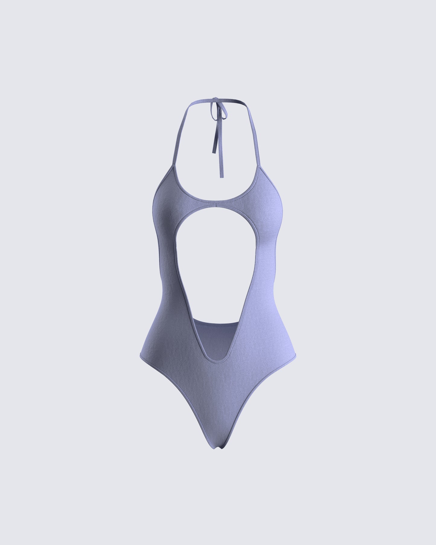 Meera Grey Jersey Cut Out Bodysuit 3d product front