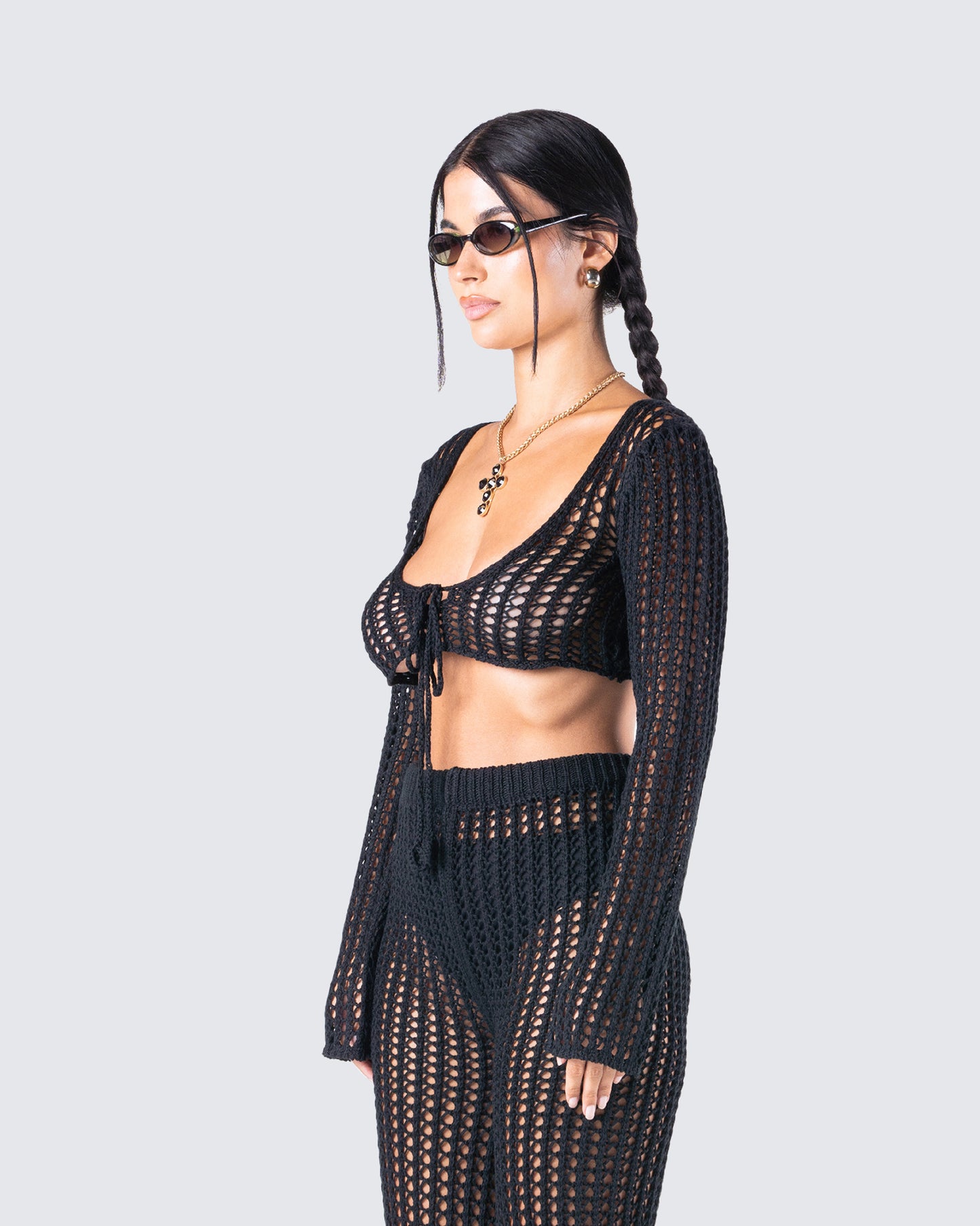 Melissa Black Crochet Top