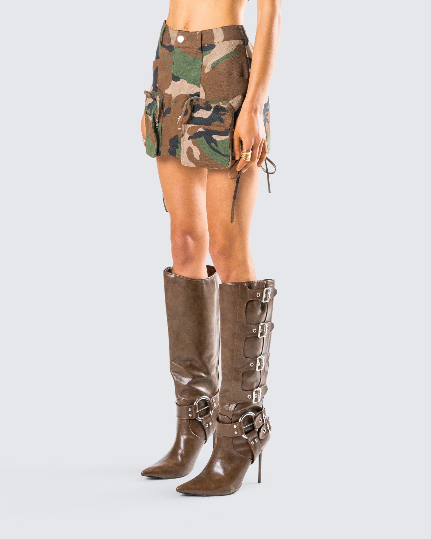 Merida Camo Zip Pocket Mini Skirt