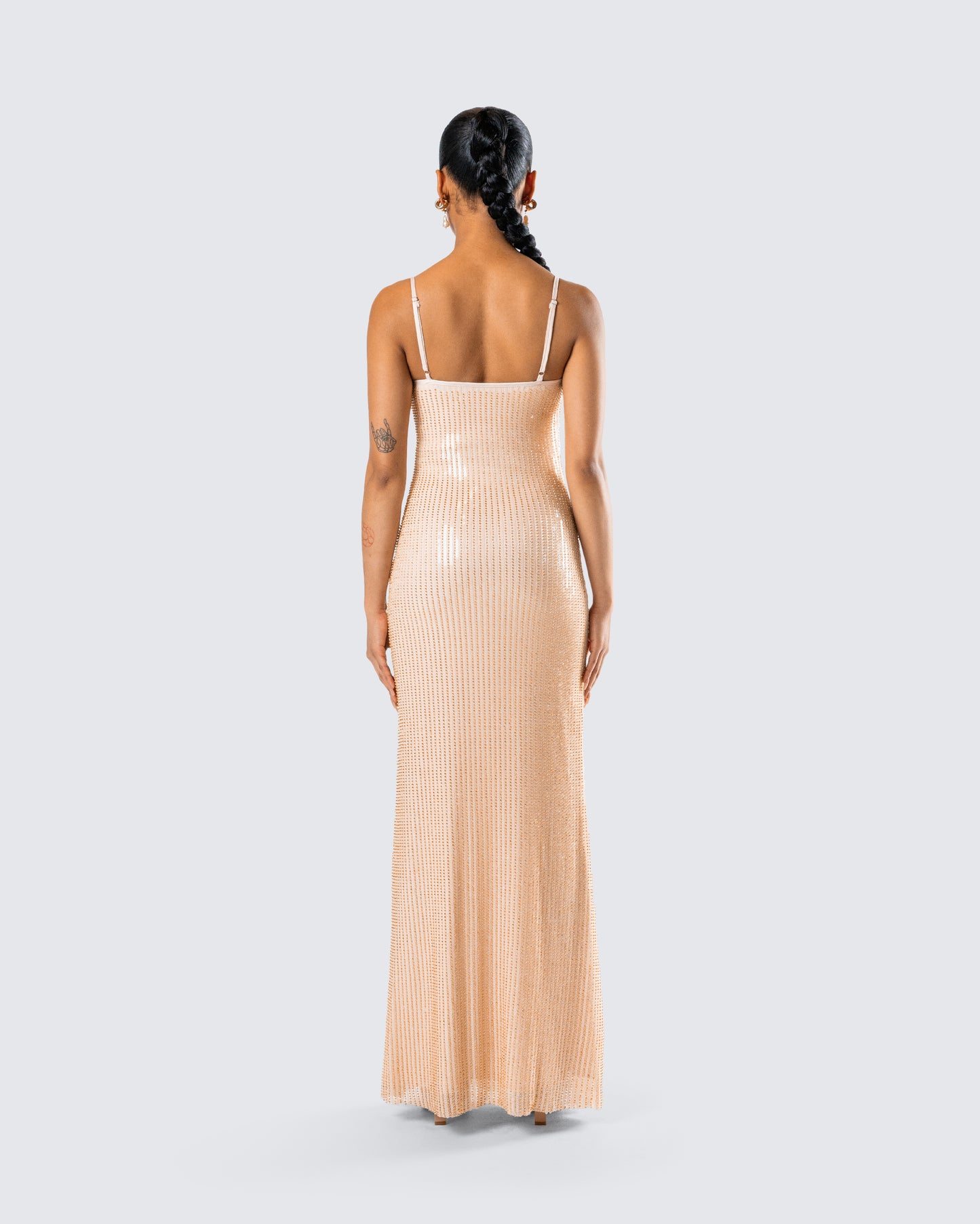Michal Gold Sequin Maxi Dress