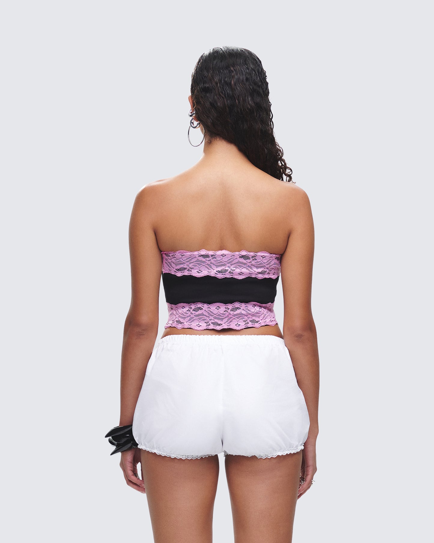 Michele Black Lace Trim Top