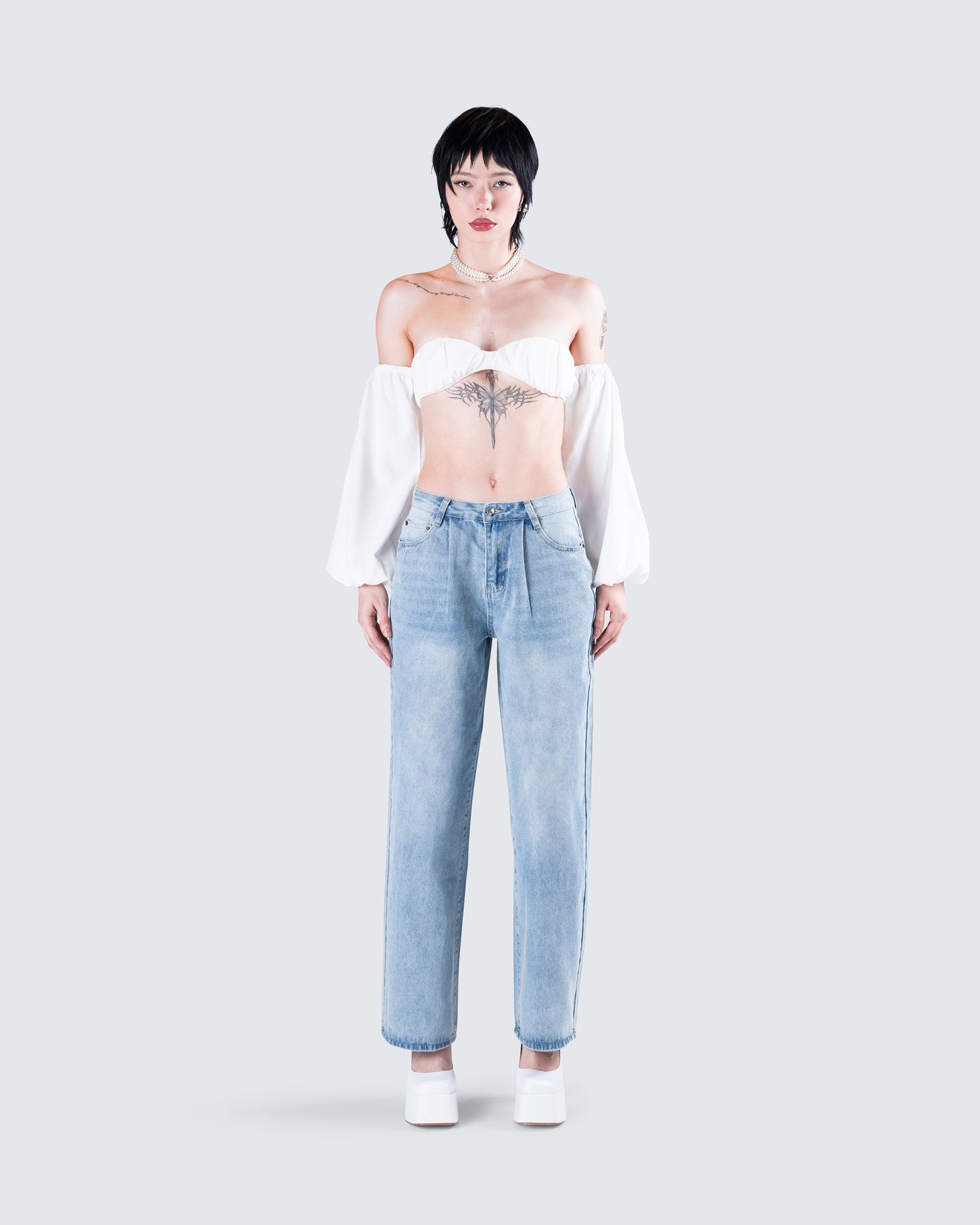 Milly Denim Set model front