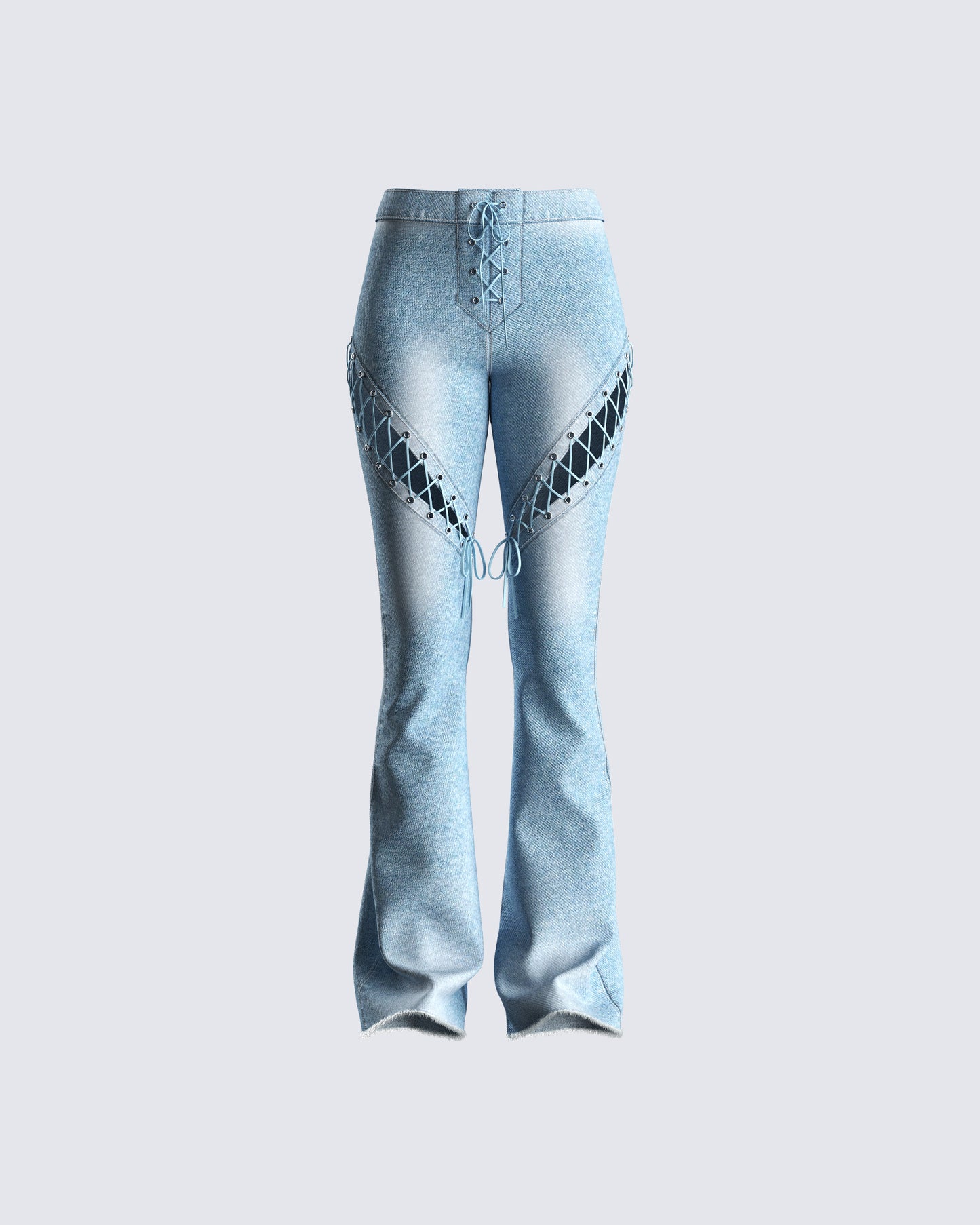 Jan Blue High Rise Laced Jeans 3d product front