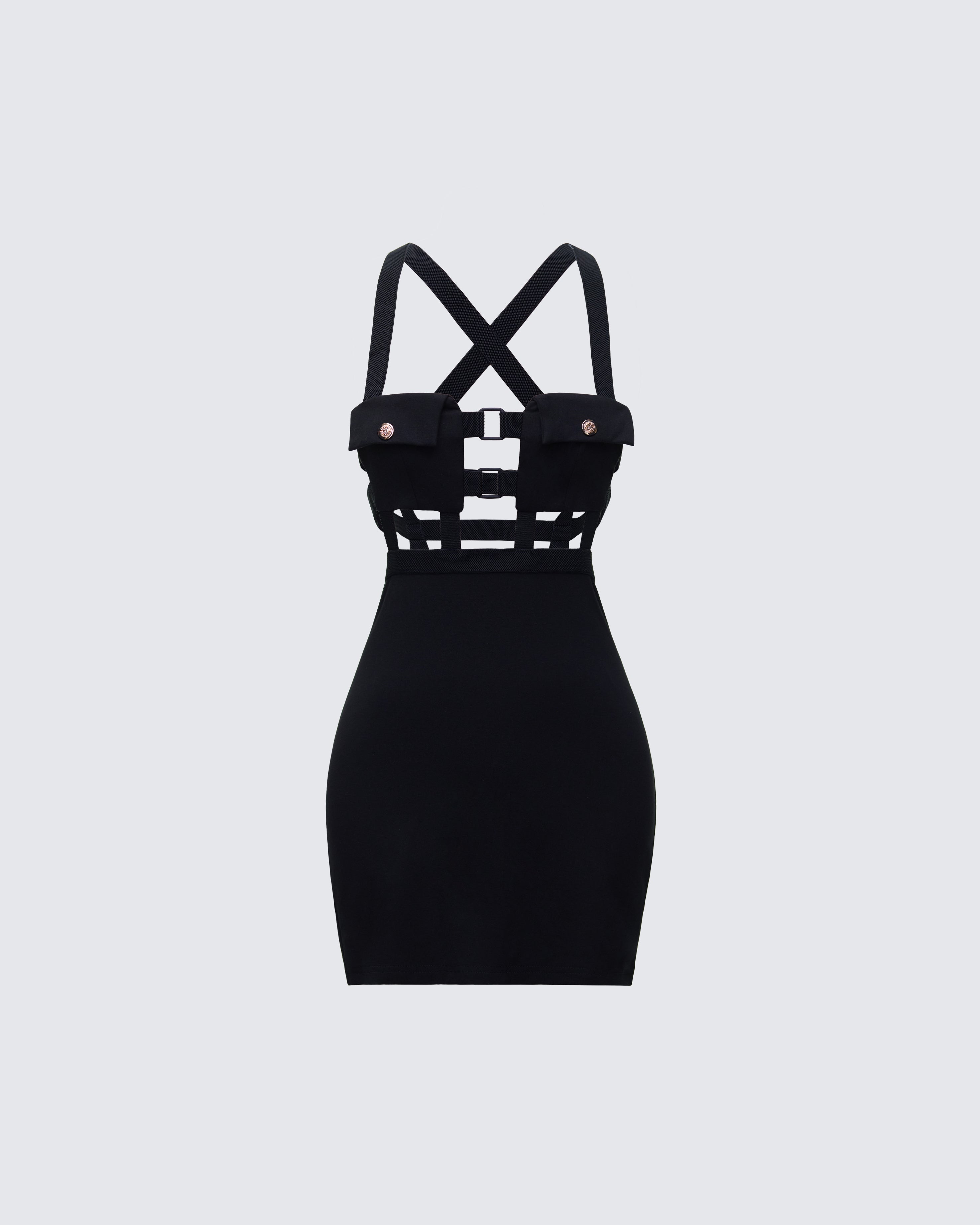 Black Harness Mini Dress