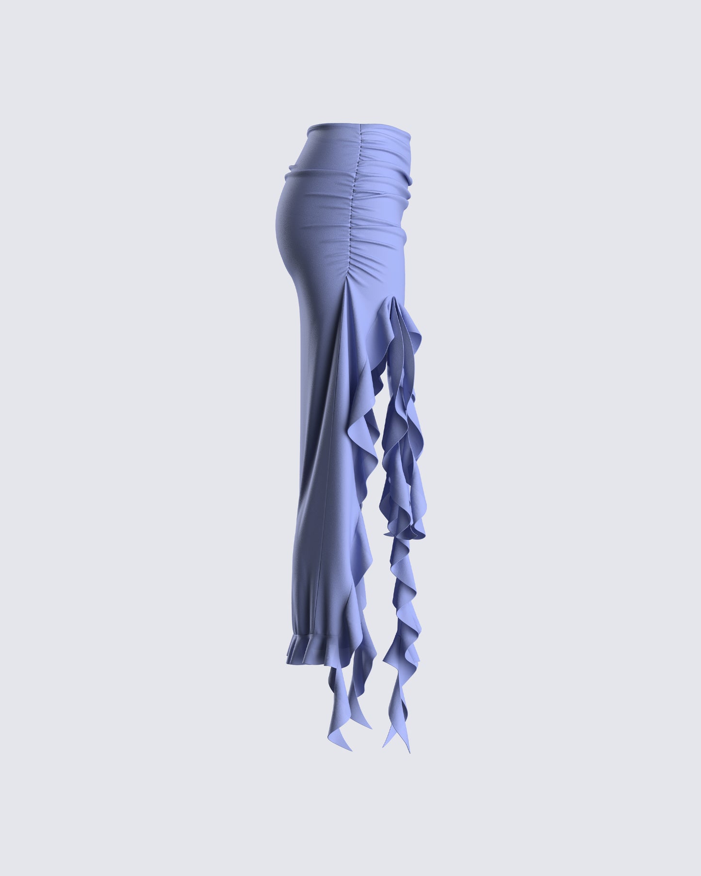 Dulce Blue Ruffle Maxi Skirt