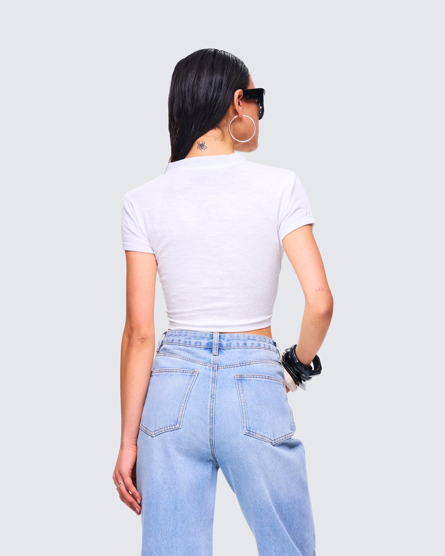 Monte White Jersey Graphic Top