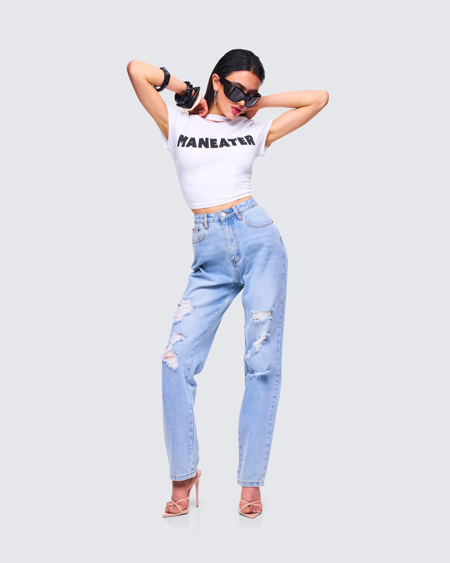 Monte White Jersey Graphic Top