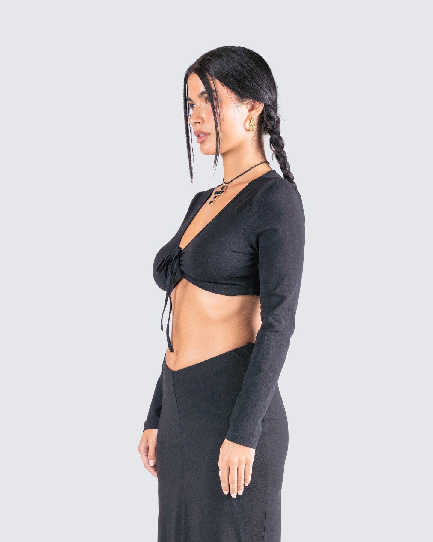 Nadia Black Jersey Top