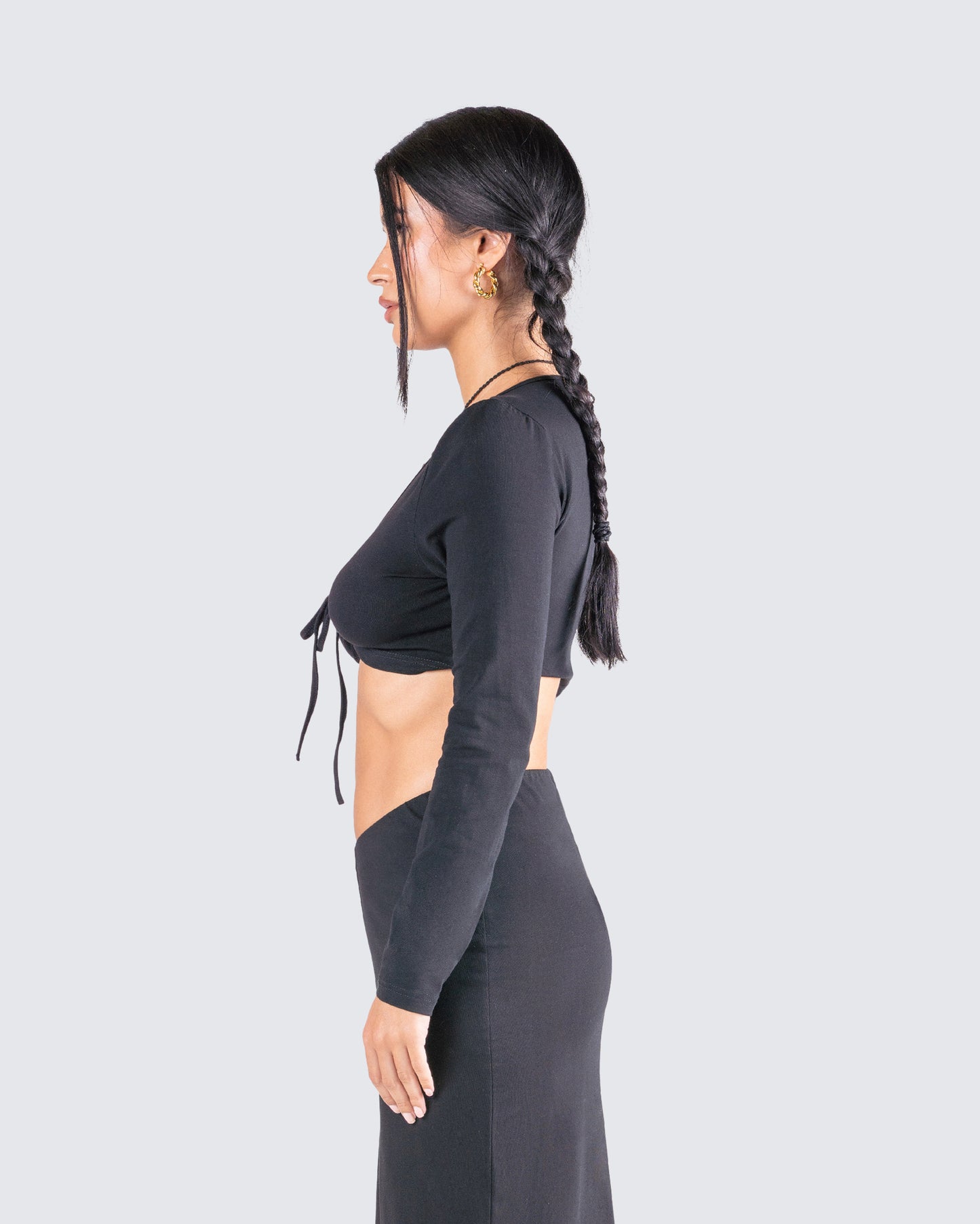 Nadia Black Jersey Top