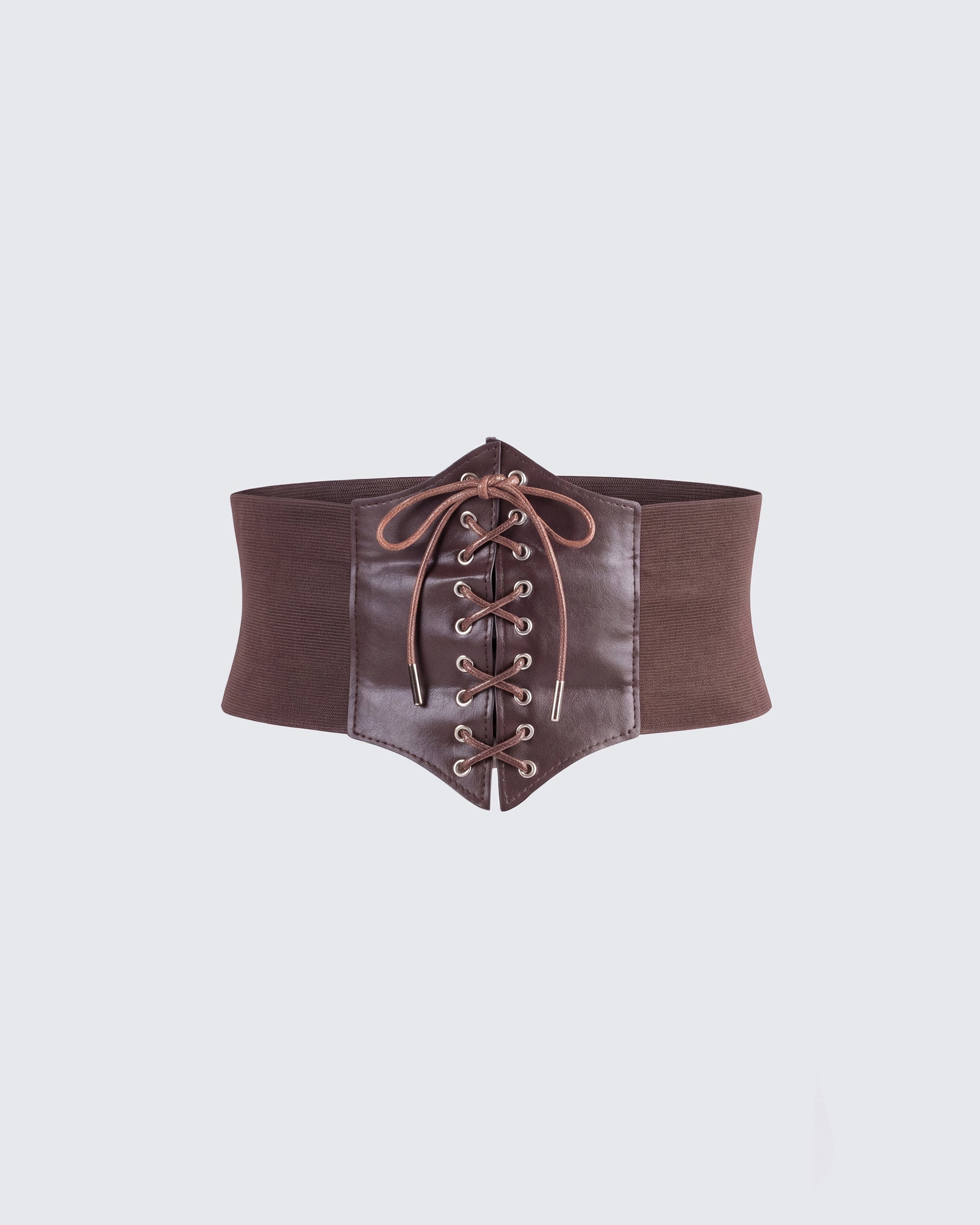 Brown Corset Belt - Lace-Up Waist Cincher Belt – FINESSE