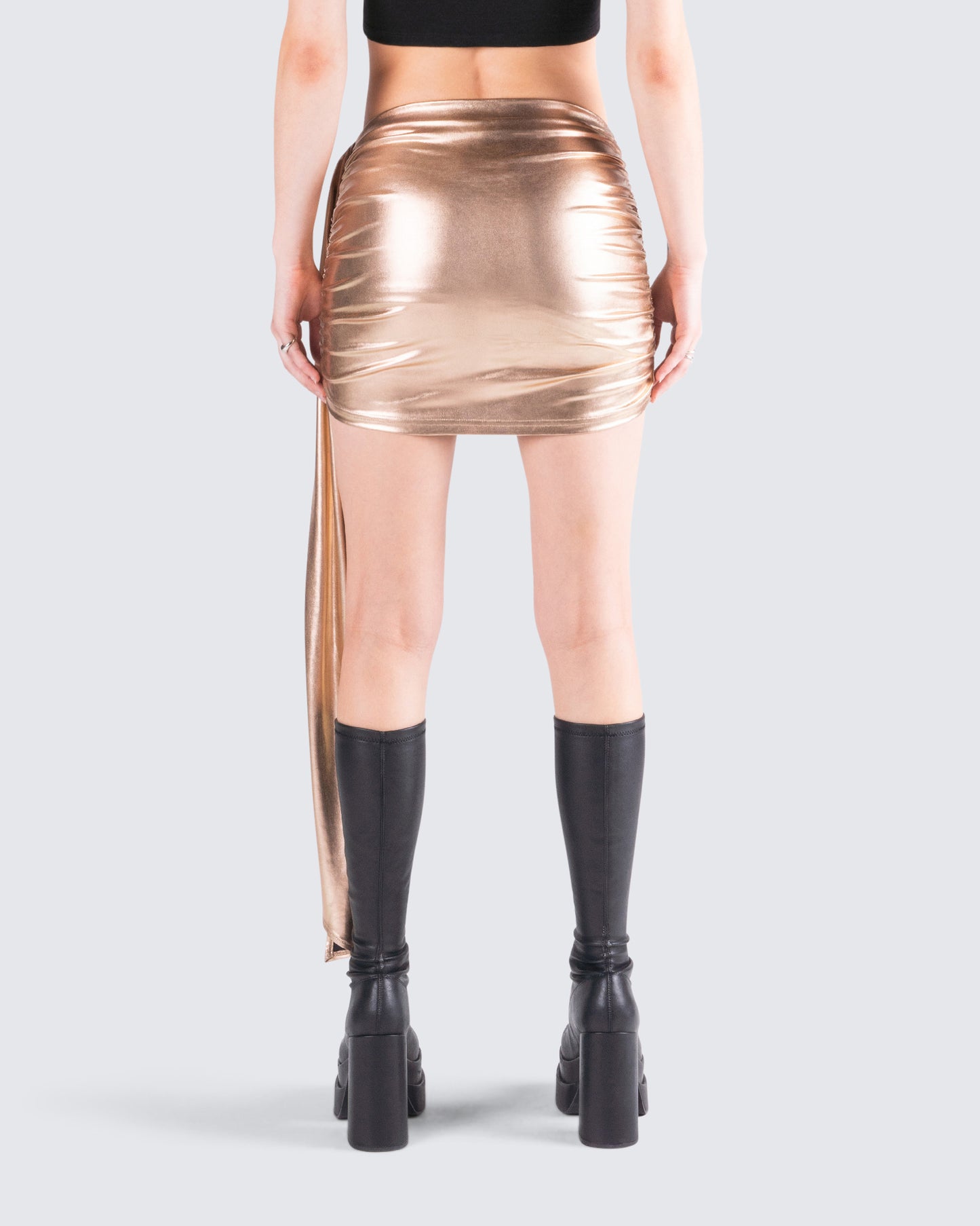 Bianca Metallic Gold Drape Skirt