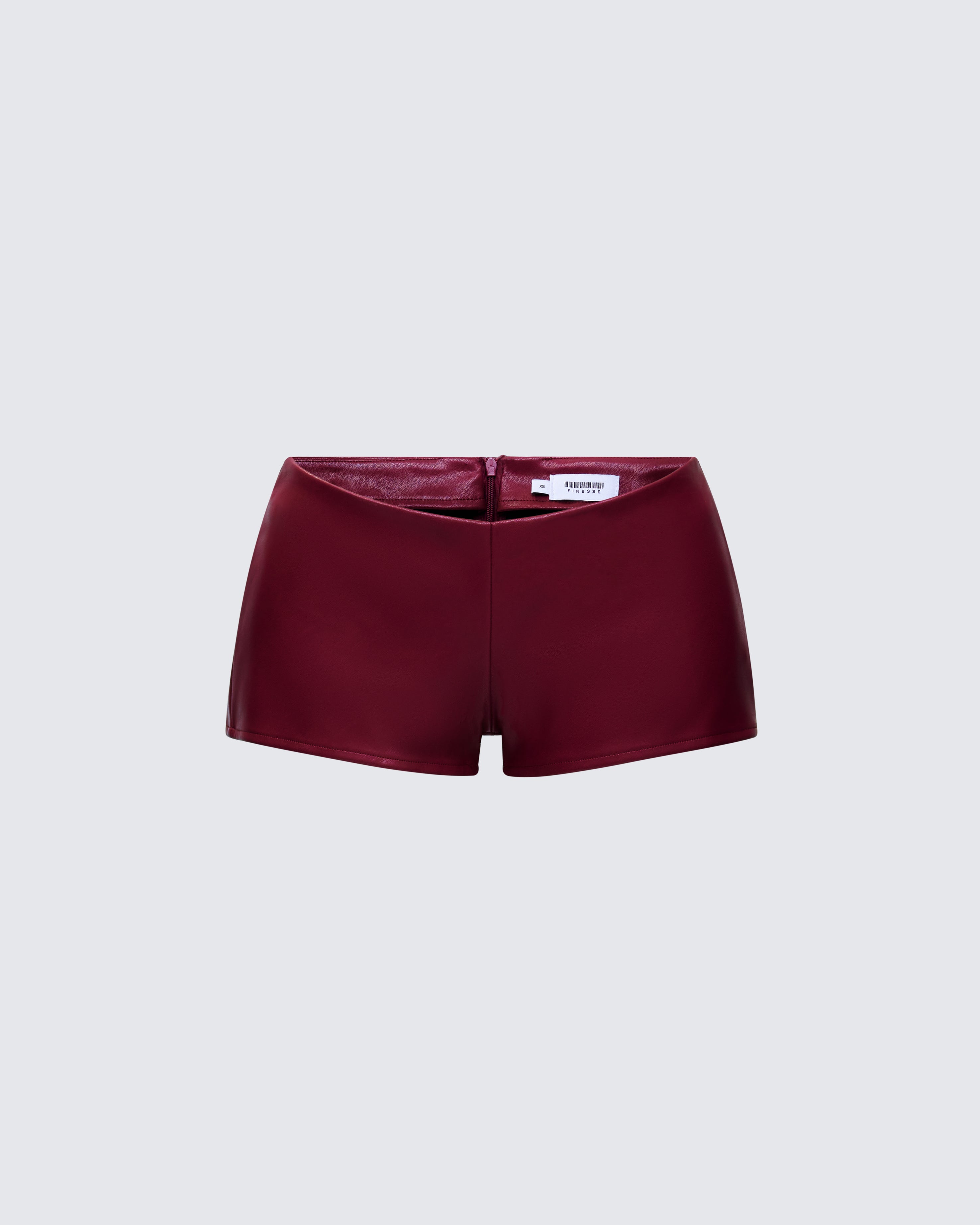 Black Vegan Leather Booty Shorts - Low Rise Micro Mini – FINESSE