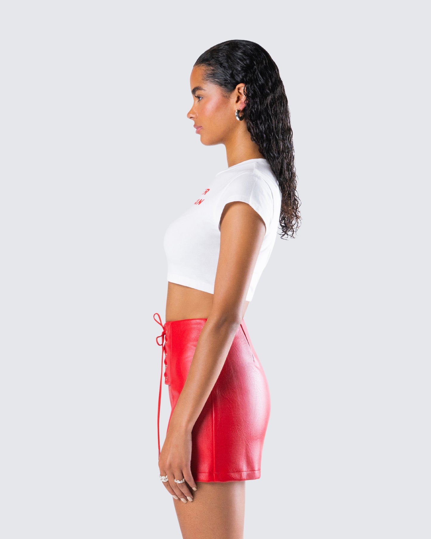Nat White Jersey Graphic Top