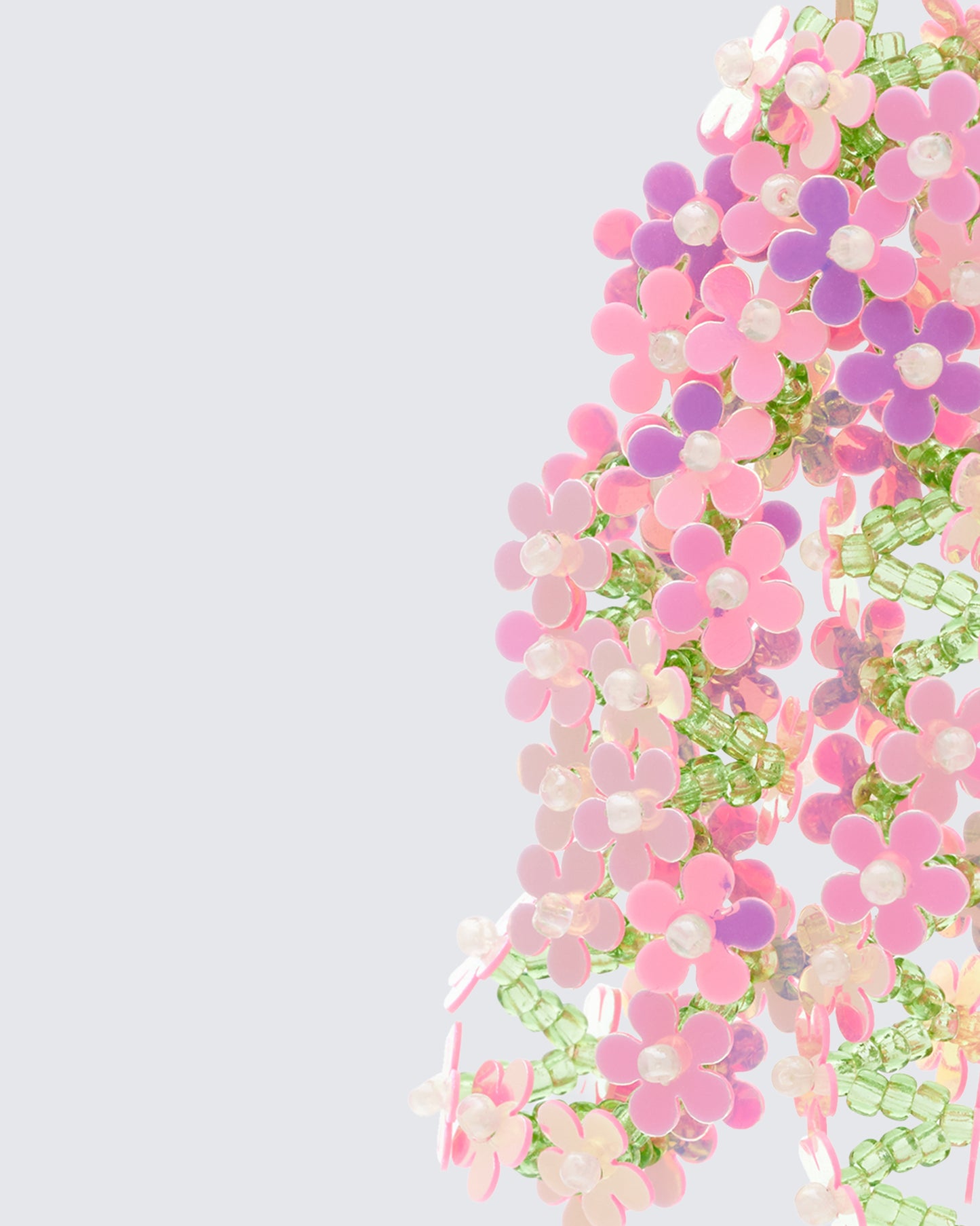Neriel Pink Floral Chandelier Earrings