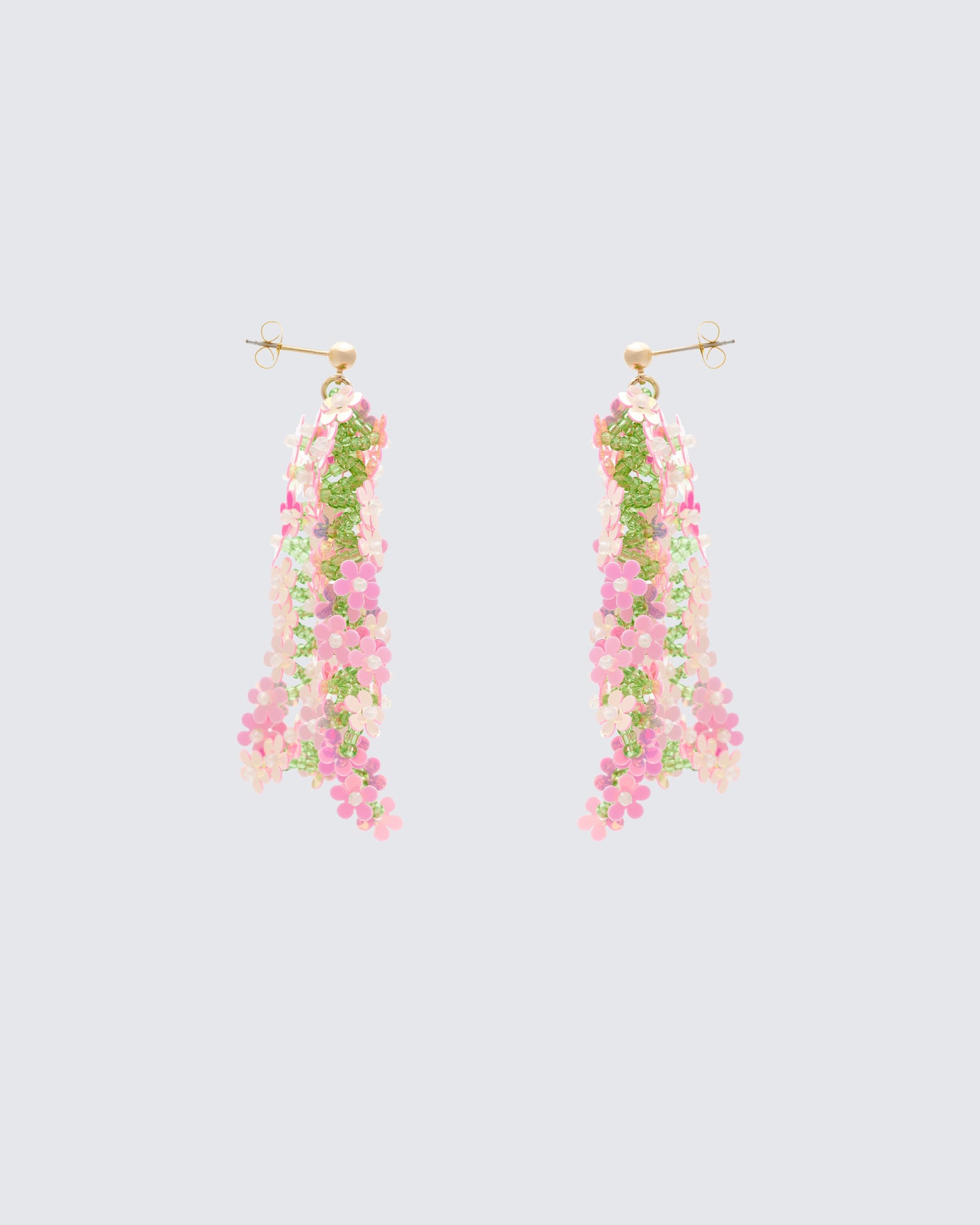 Neriel Pink Floral Chandelier Earrings