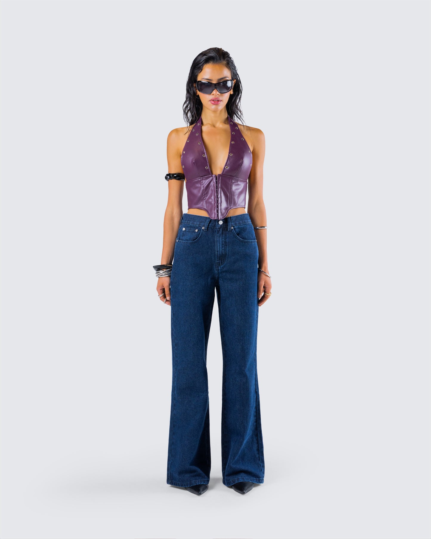 Nia Denim Set model front