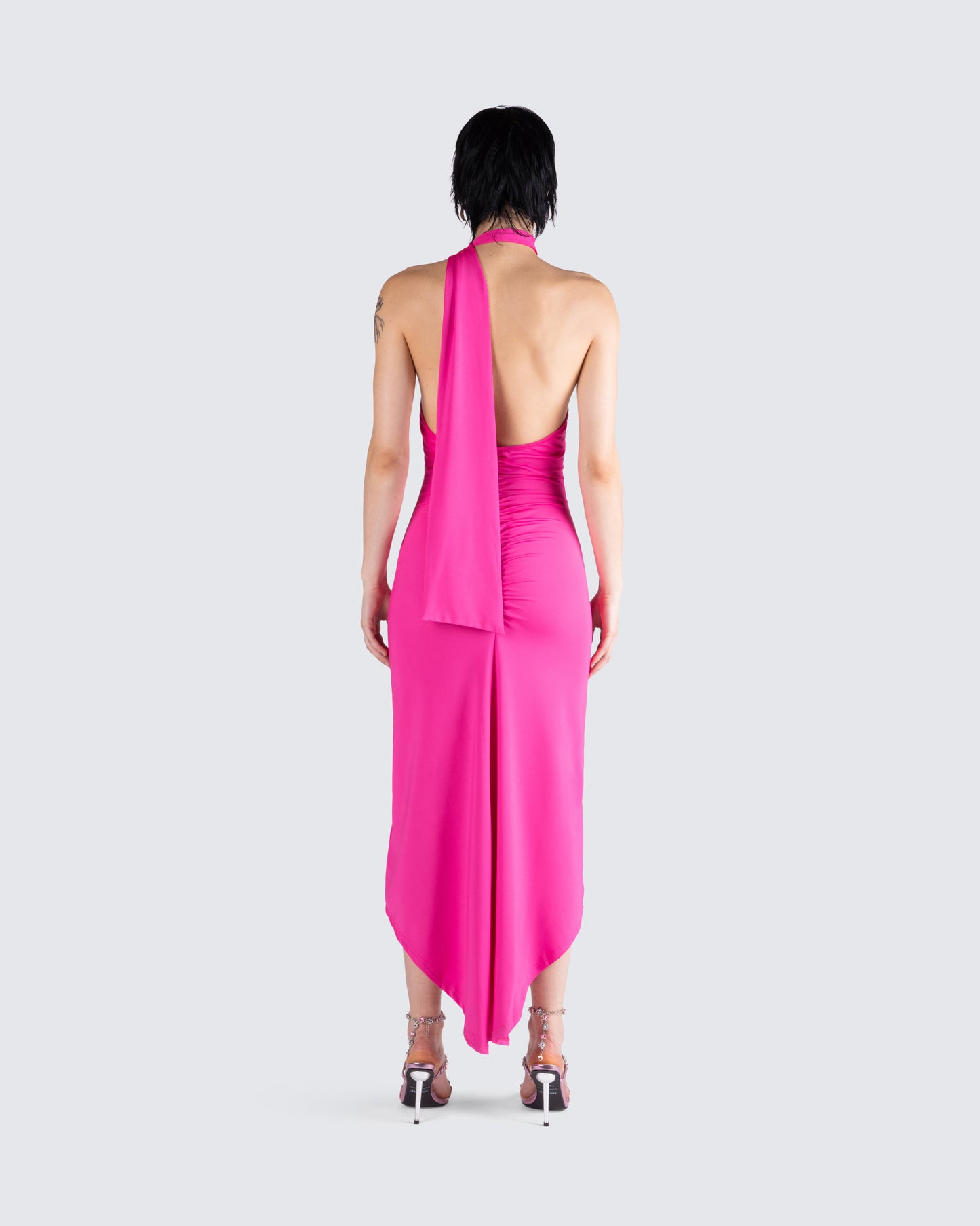 Toni Hot Pink One Shoulder Dress