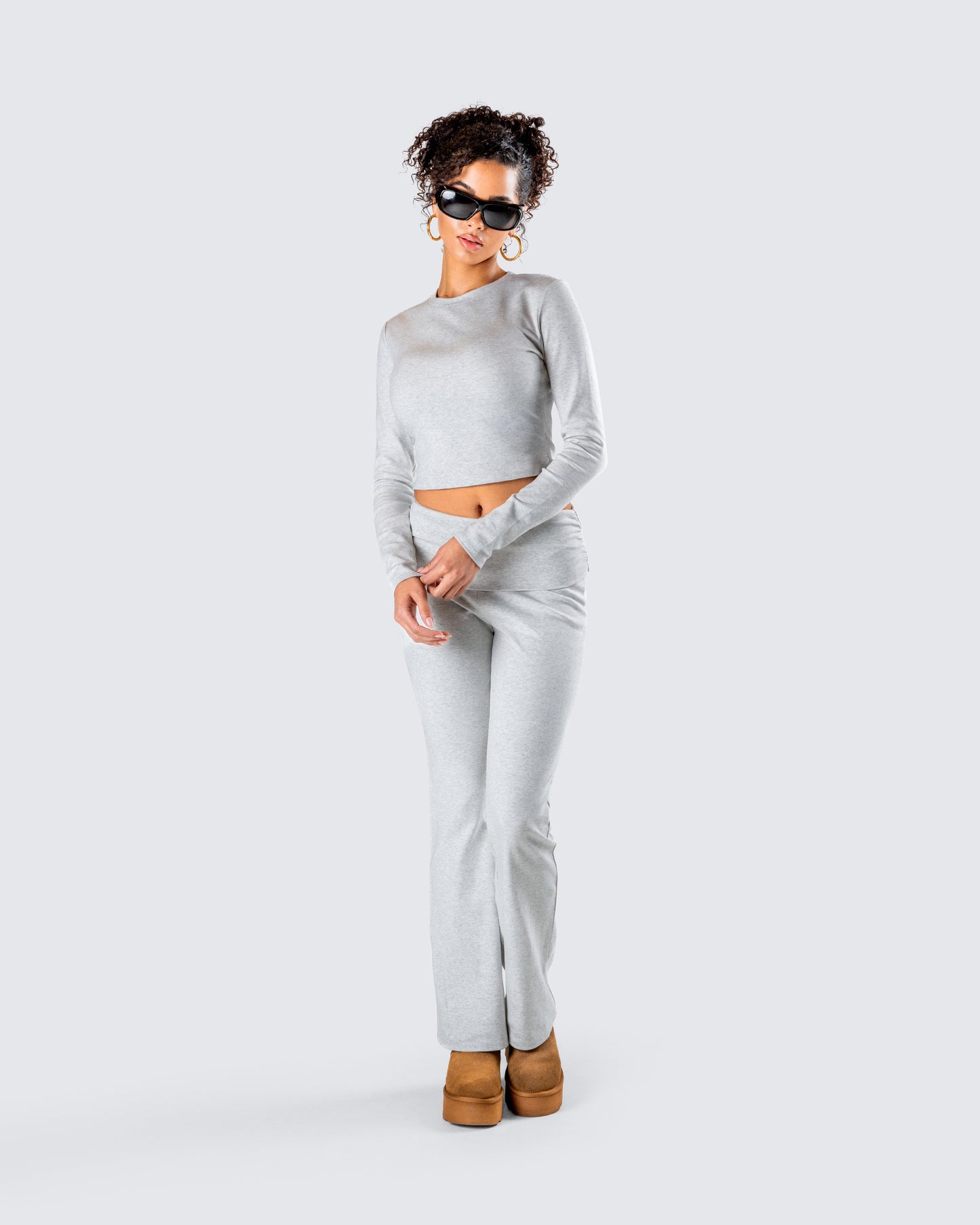 Noam Heather Grey Foldover Legging