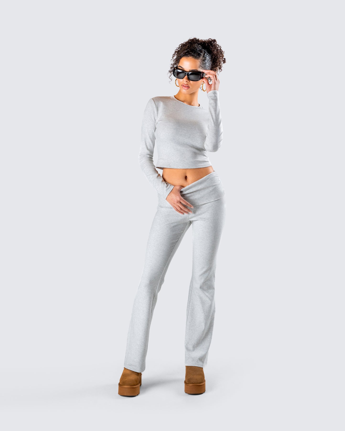 Noam Heather Grey Long Sleeve Top