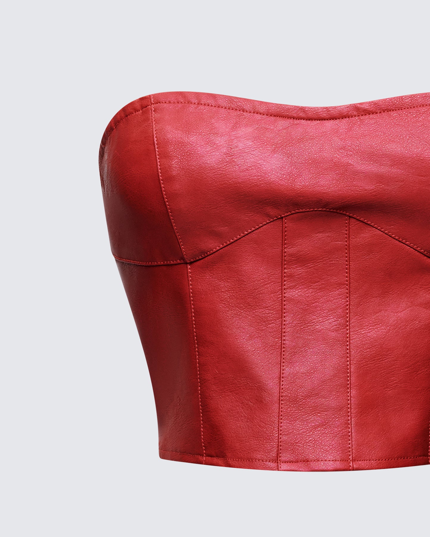 Women's red corset top alternate angle – FINESSE