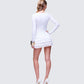 Women's white mini dress alternate angle – FINESSE