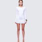 Women's white mini dress front view – FINESSE