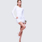 Women's white mini dress close-up detail – FINESSE