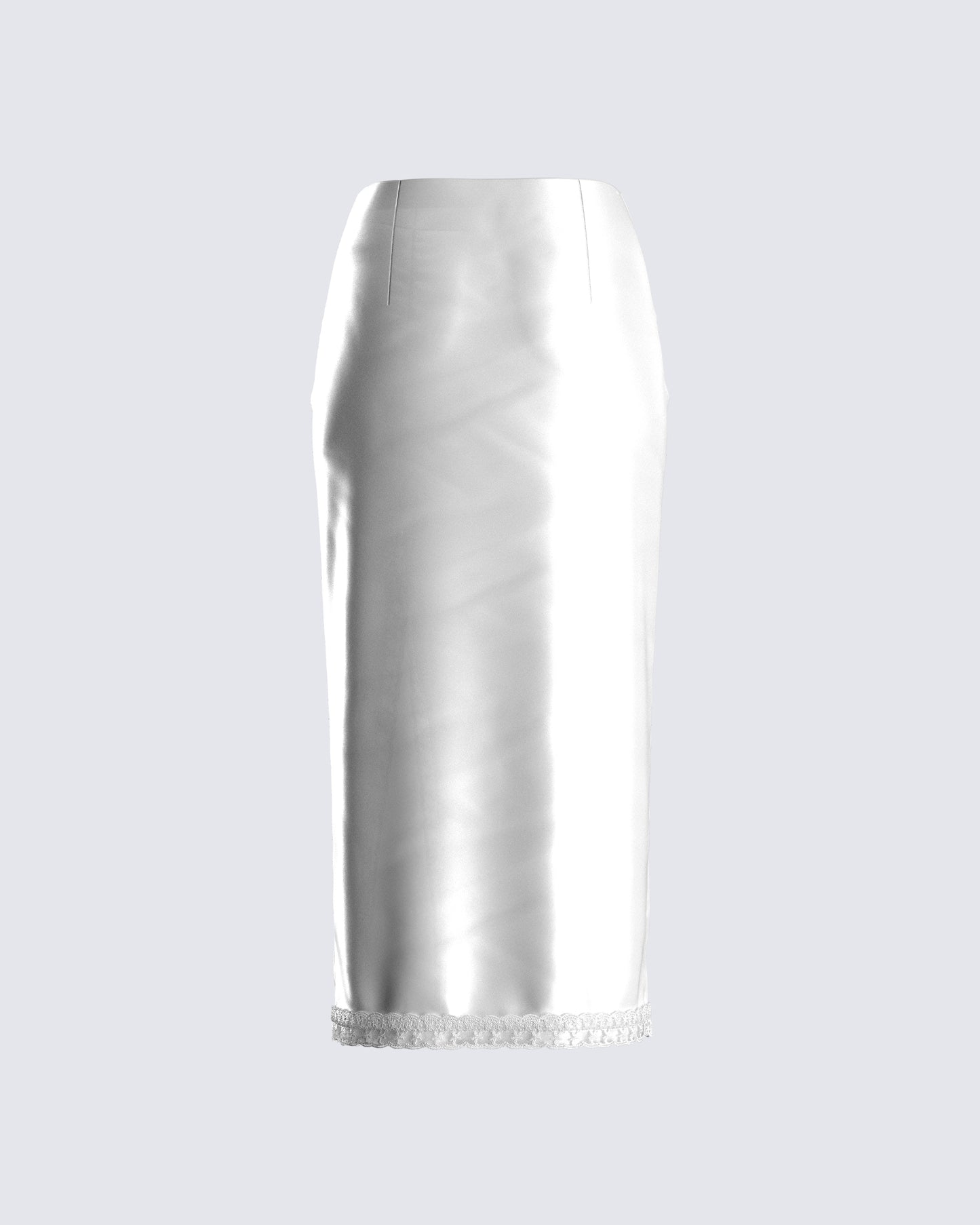 Orana White Satin Lace Skirt