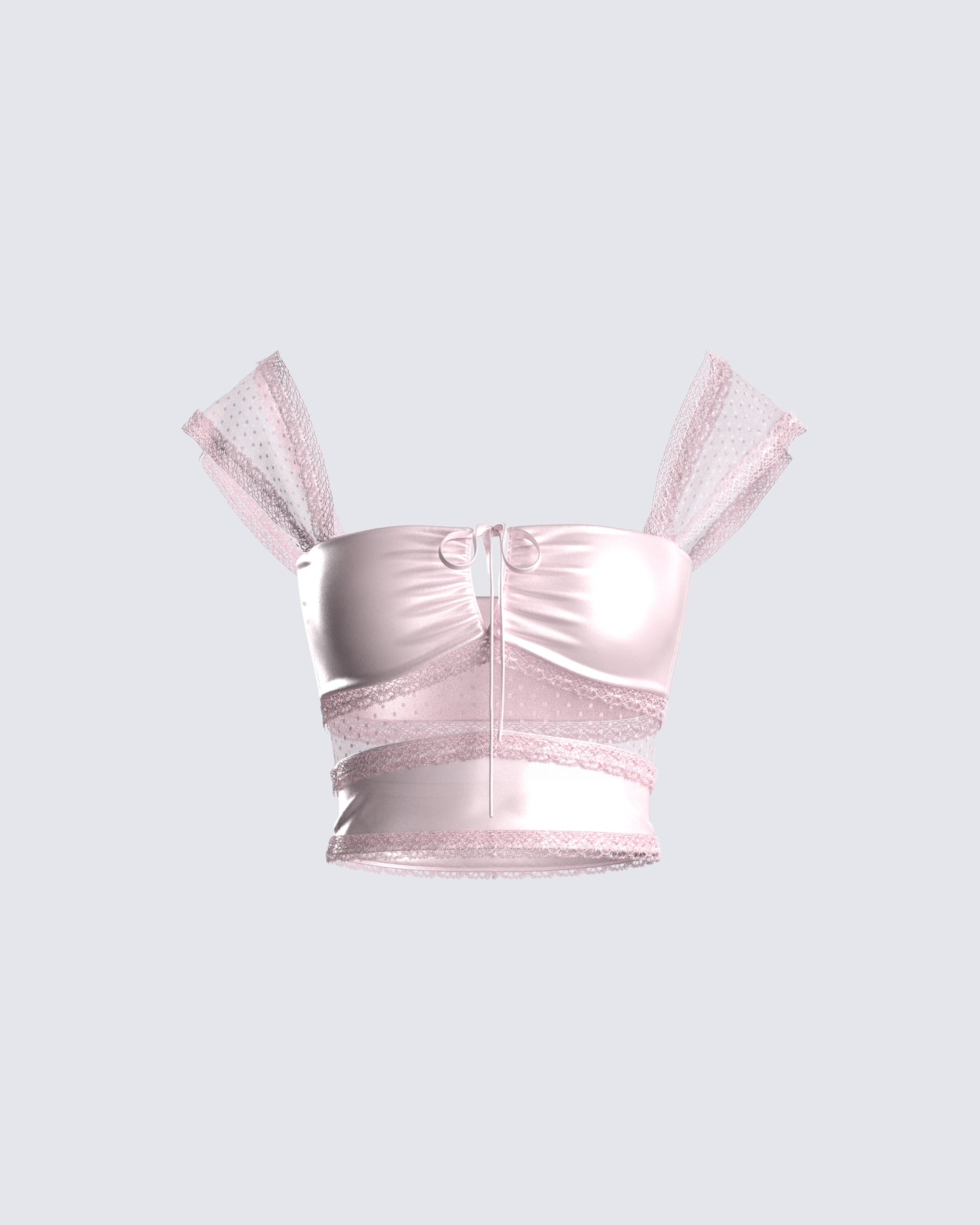 Orana Pink Satin Tie Top 3d product front