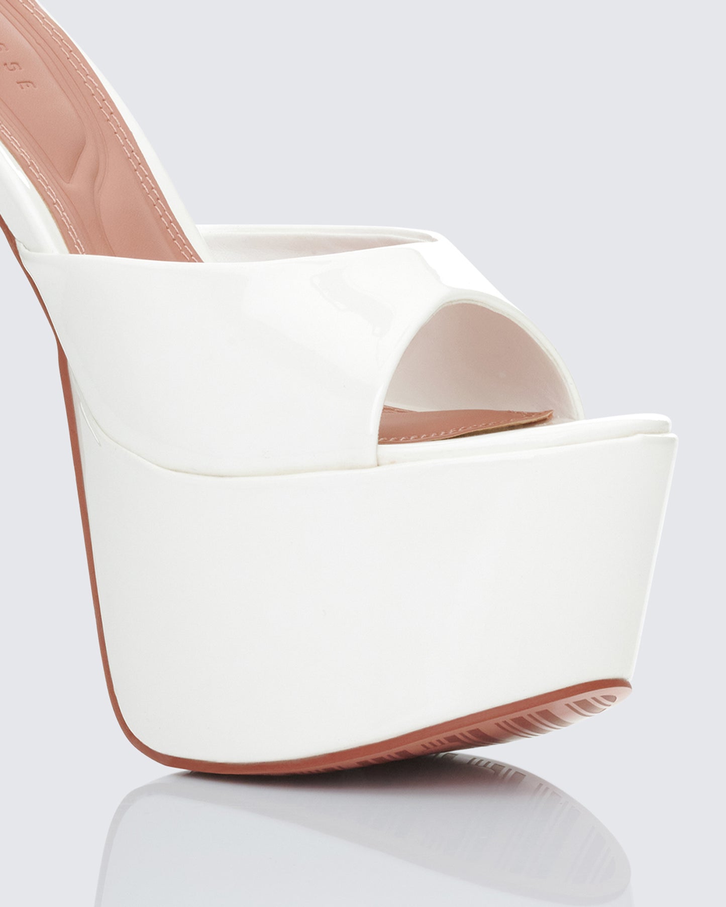 Portia White Platform Mules