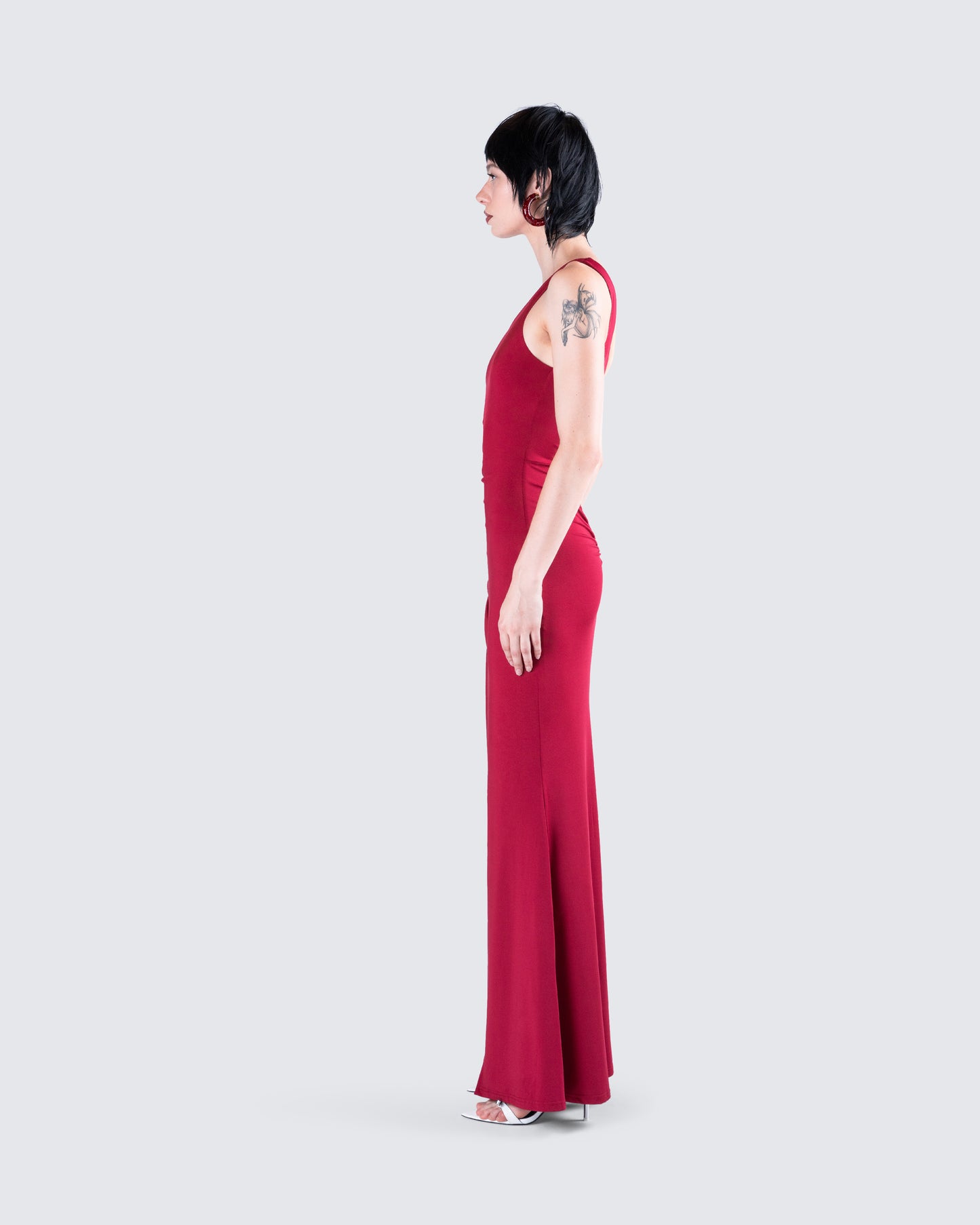 Prue Red Jersey One Shoulder Dress