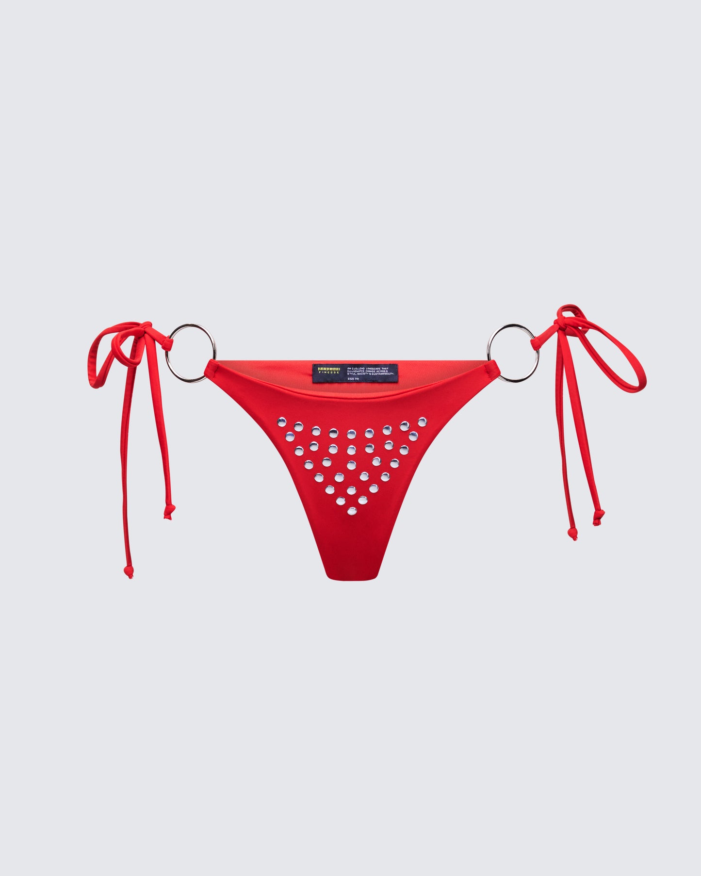Quen Red Studded Bikini Bottom