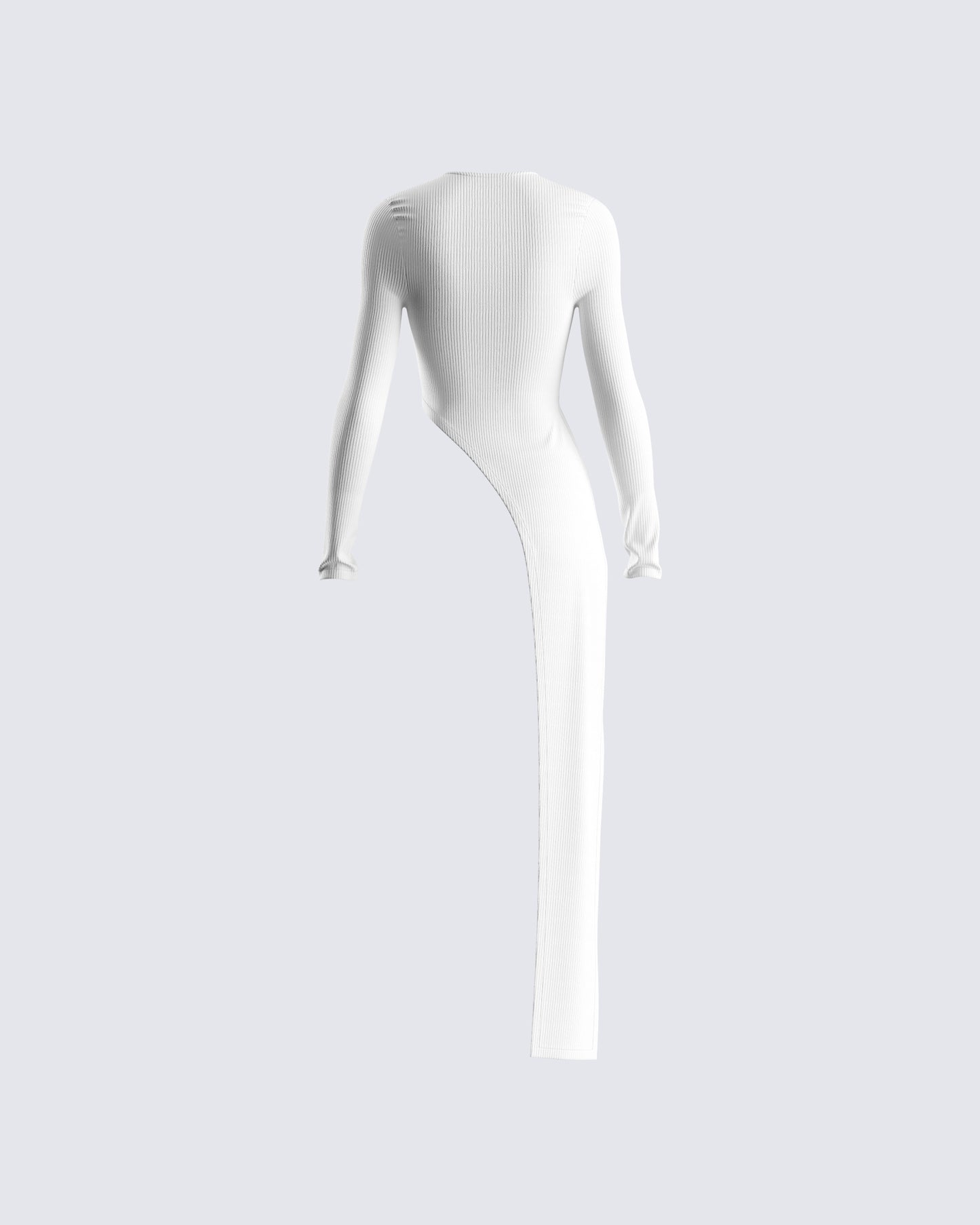 Rami White Rib Long Sleeve Top
