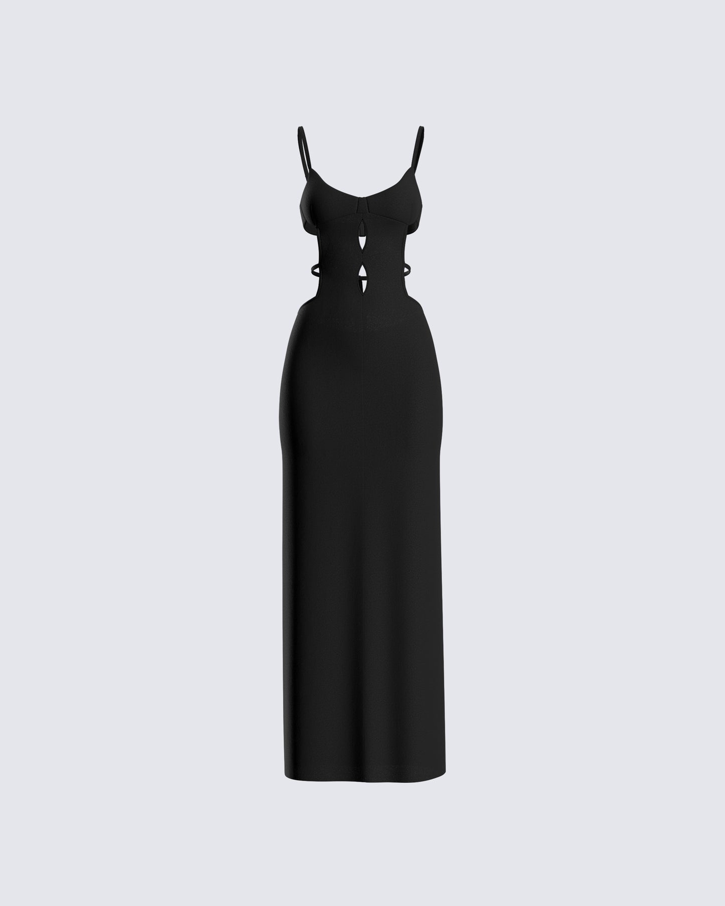 Renata Black Cut Out Maxi Dress 3d product front