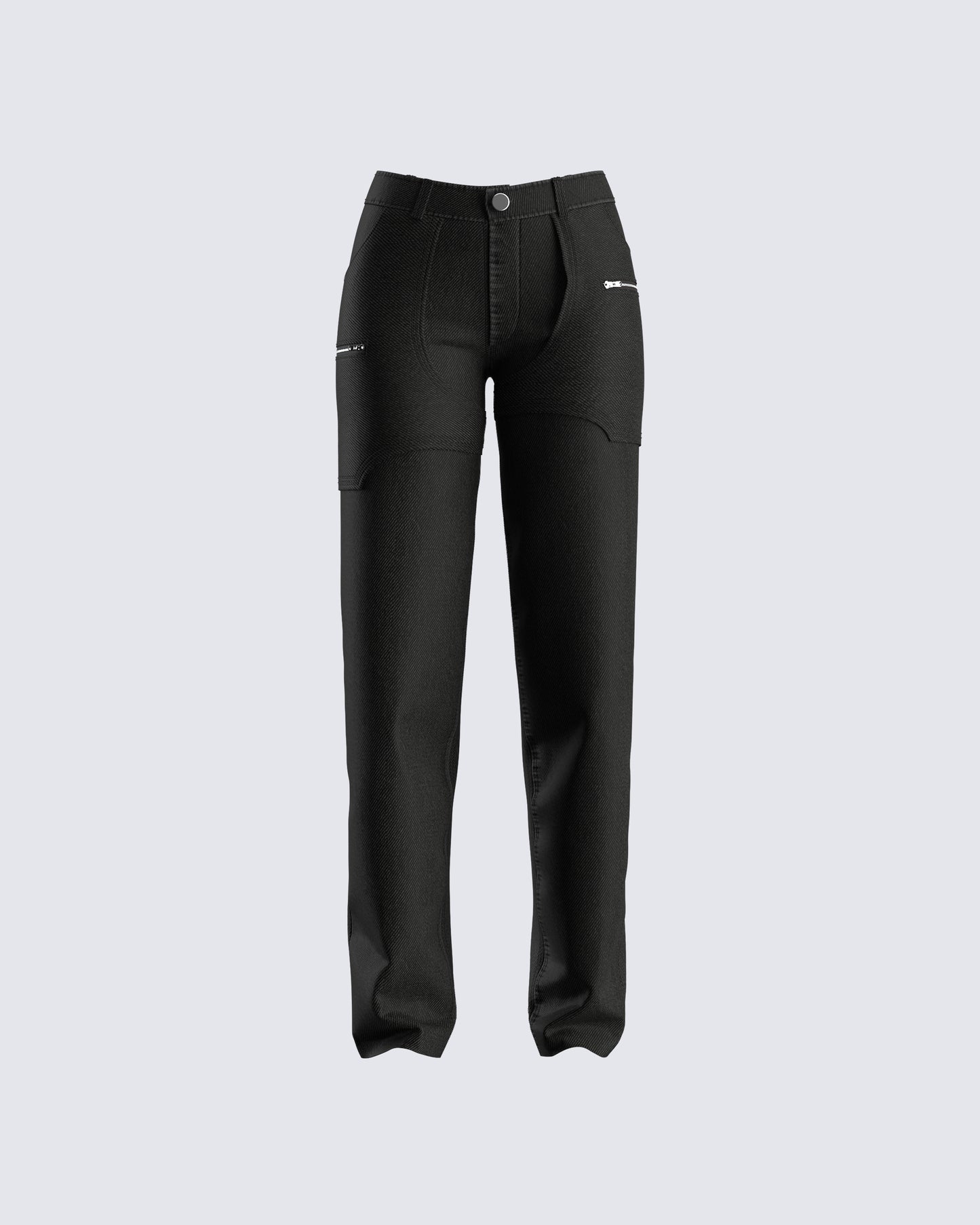 Renya Black Denim Paneled Jean 3d product front