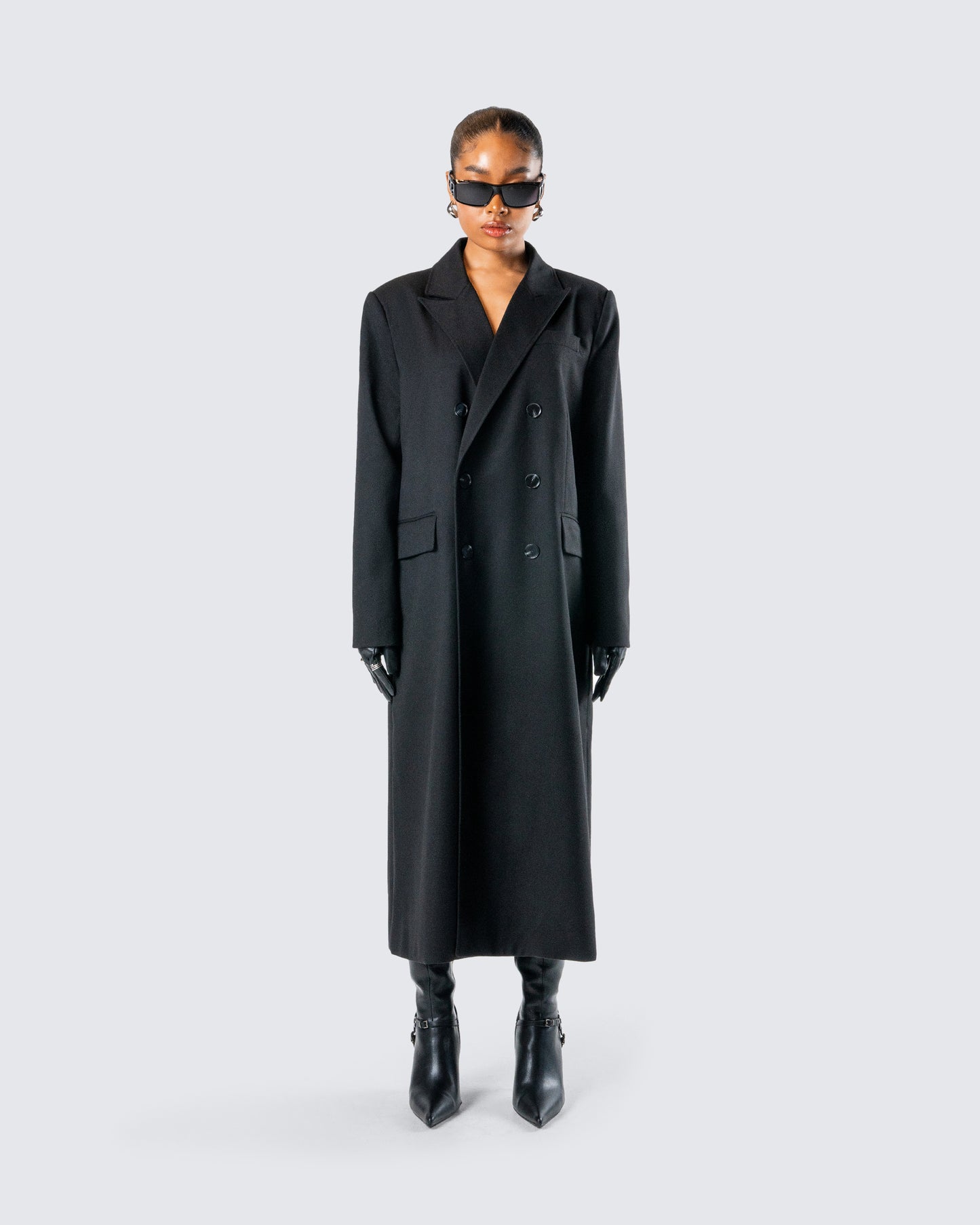 Romilly Black Double Breasted Coat