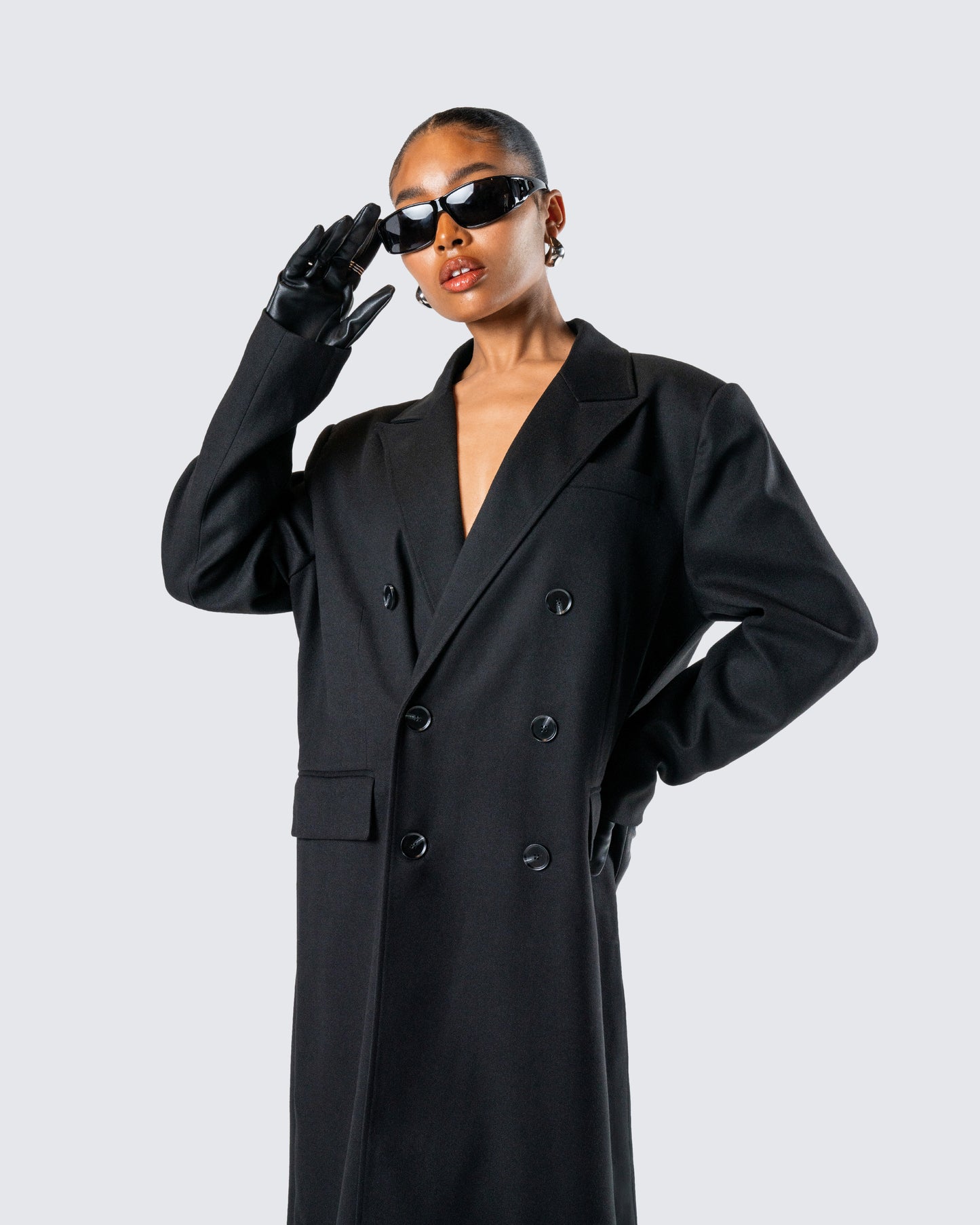 Romilly Black Double Breasted Coat