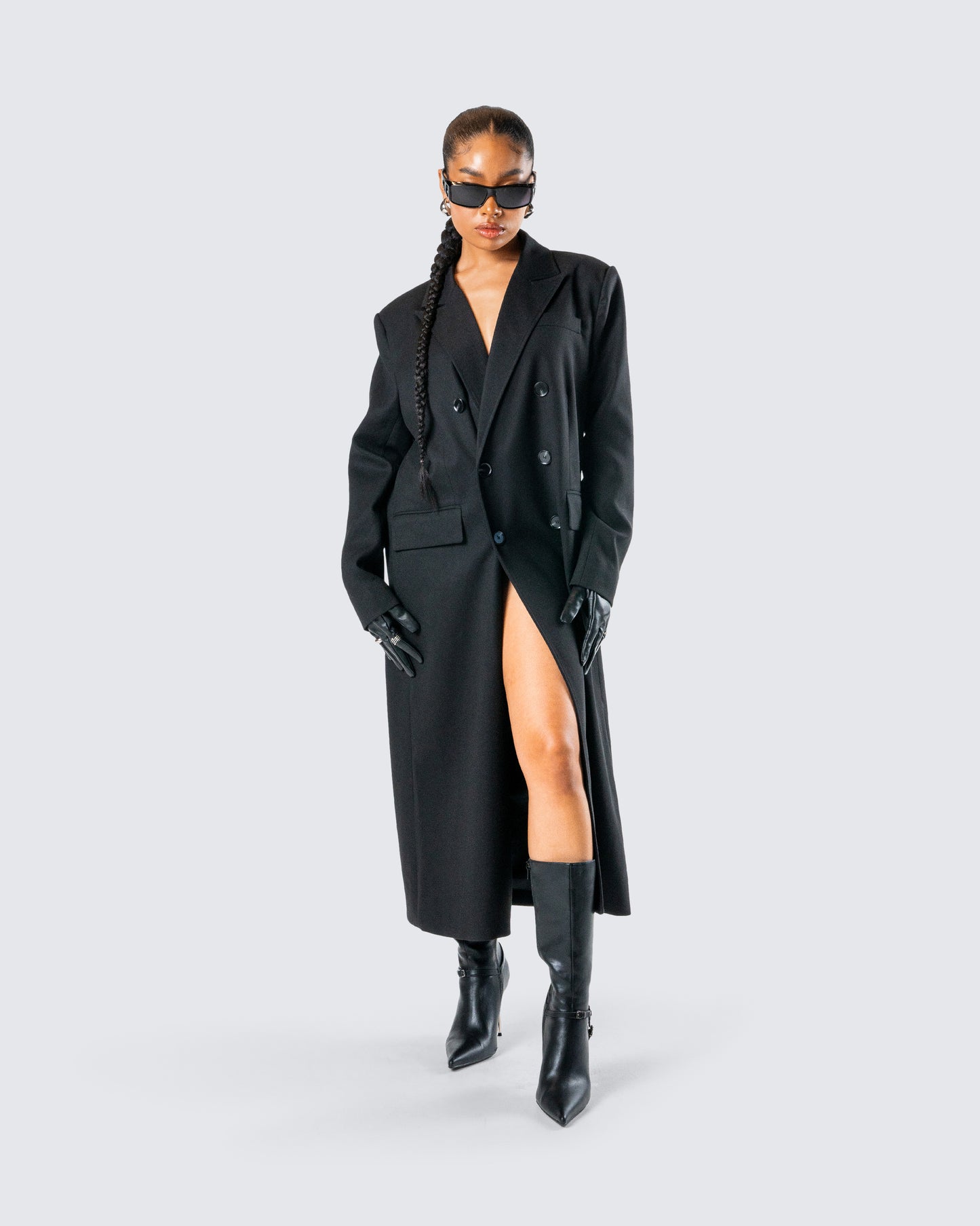 Romilly Black Double Breasted Coat