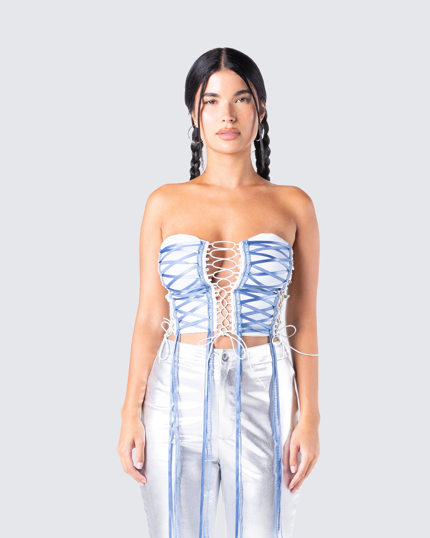 Rory Blue Corset Top