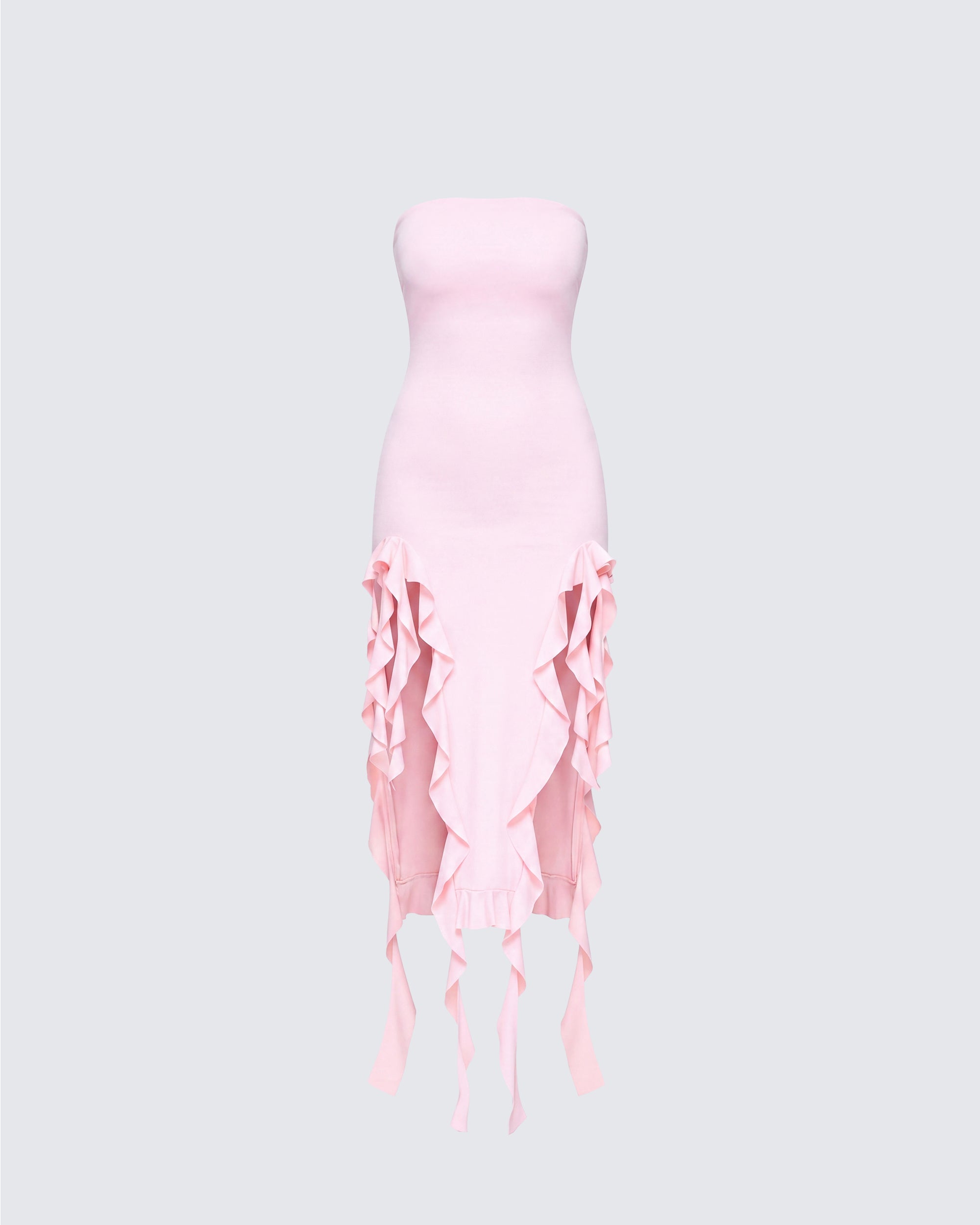 women's light pink strapless sexy dress for a valentine's day Pink Strapless Mini Dress