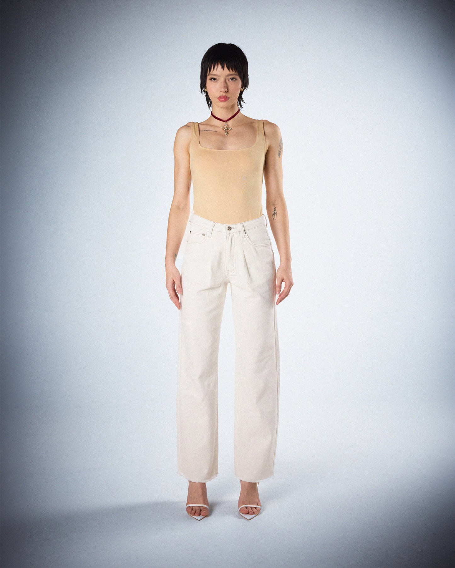 Saga Denim Set model front