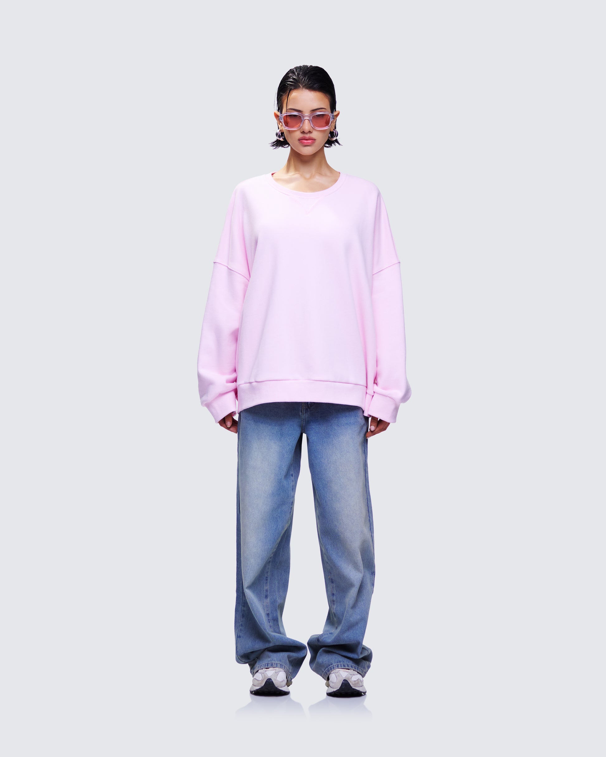 Salima Denim Set model front