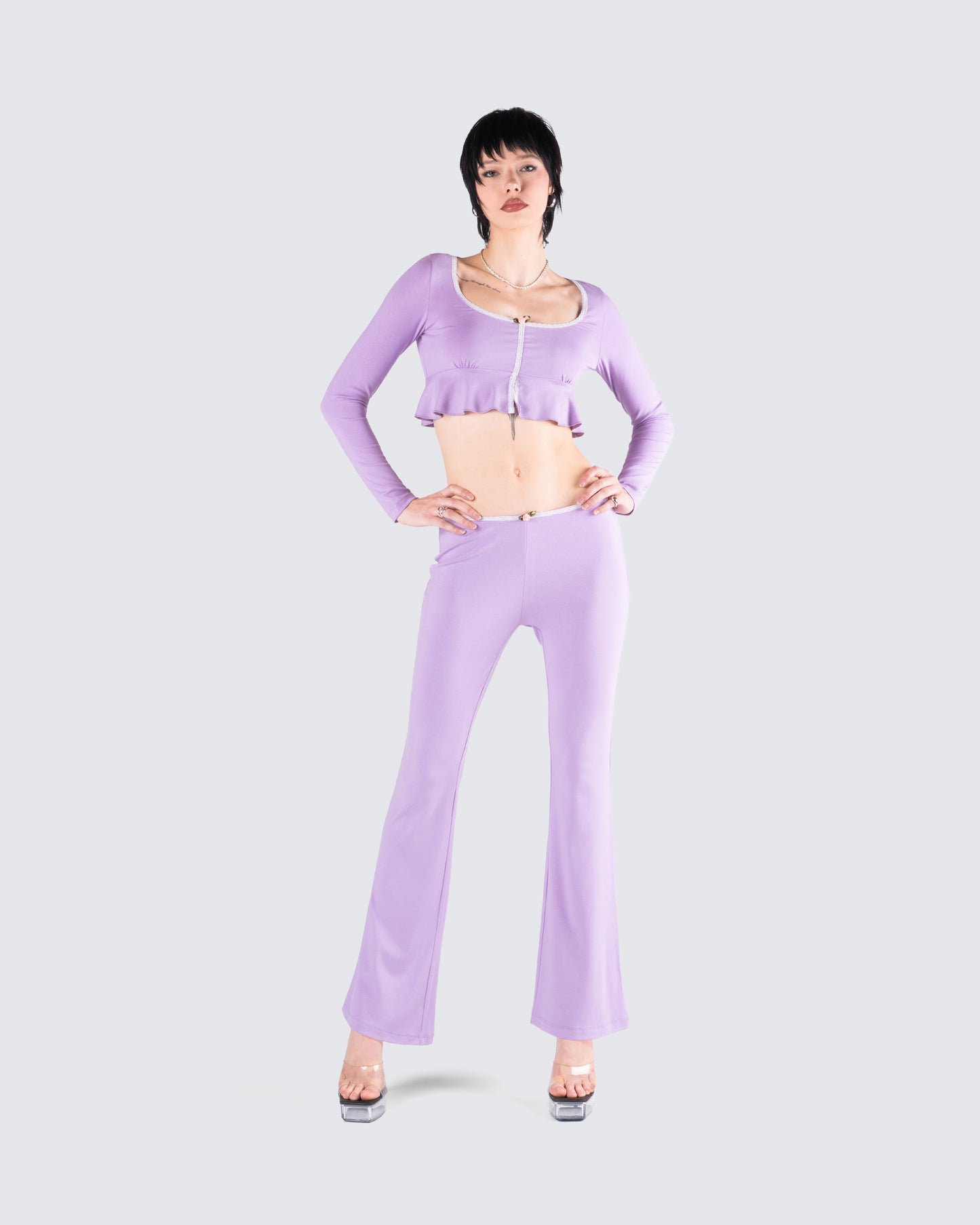Scout Purple Rib Flyaway Top