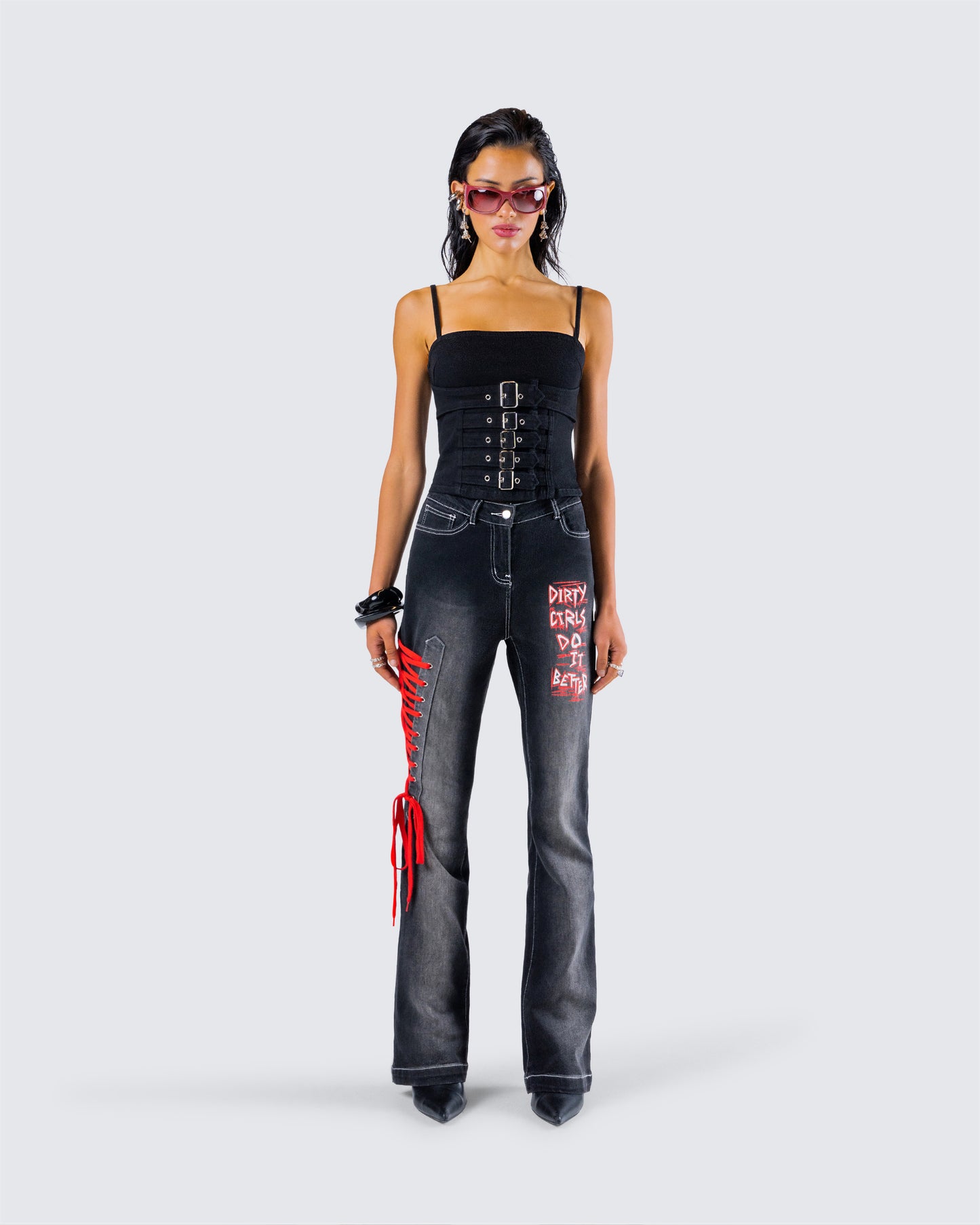 Serenity Denim Set model front