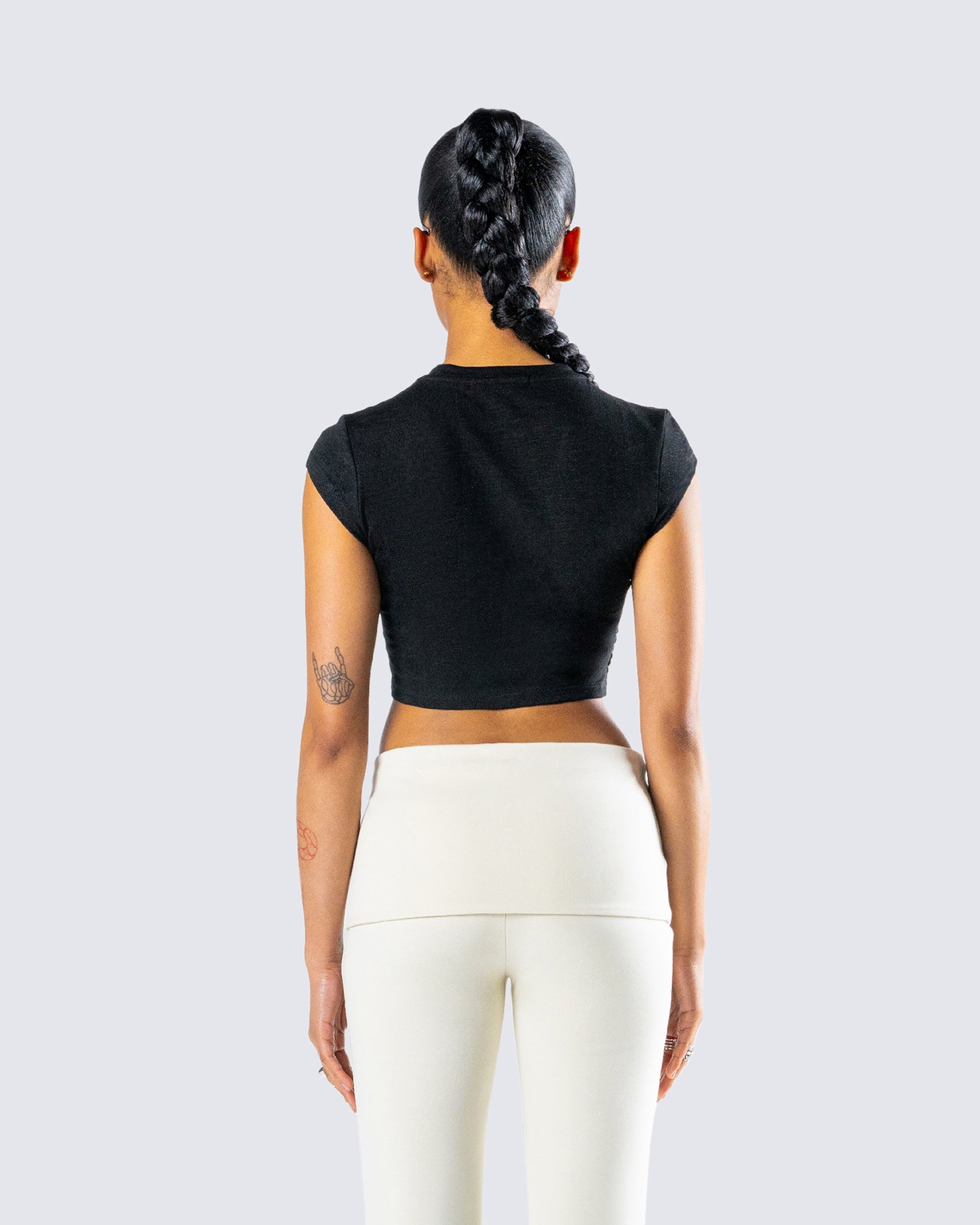 Shirin Black Pisces Rhinestone Top
