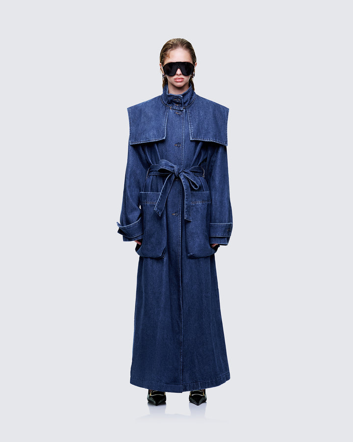Women's blue cotton outerwear – FINESSE