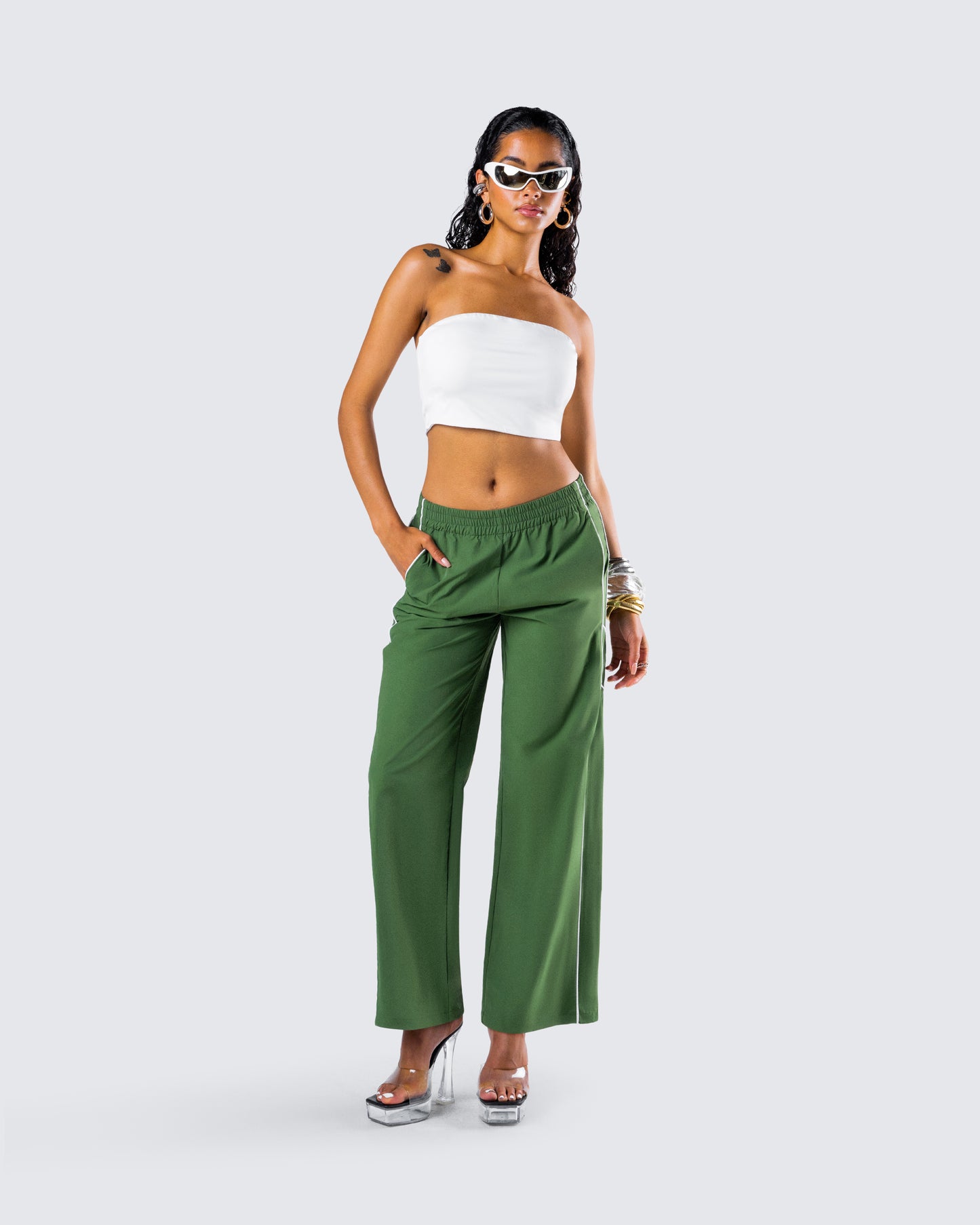 Sidonia Baggy Green Track Pants