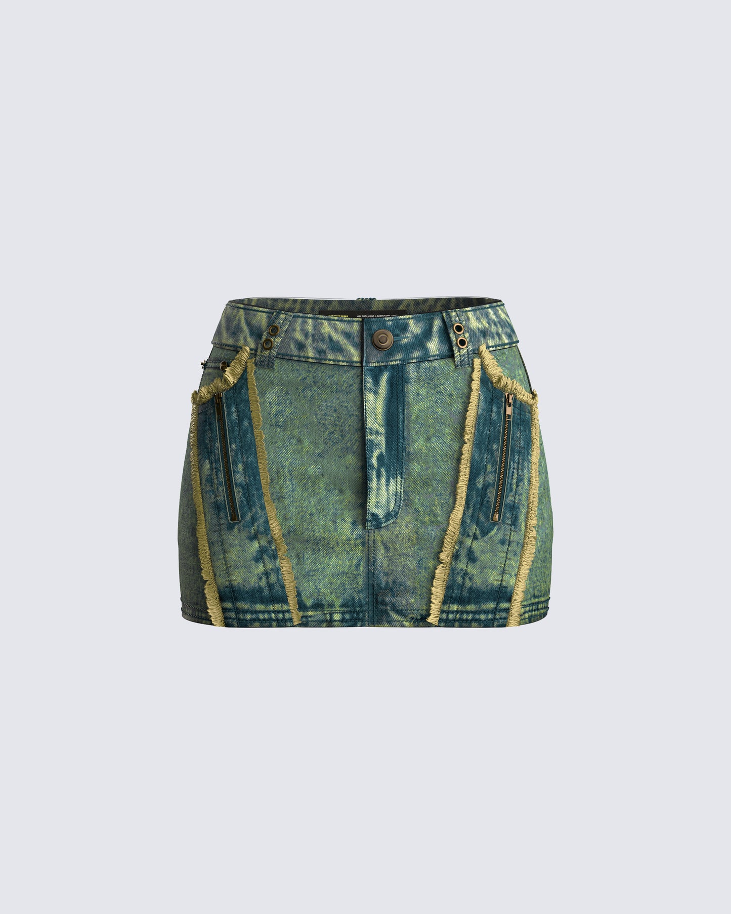 Sima Green Tint Denim Mini Skirt product front